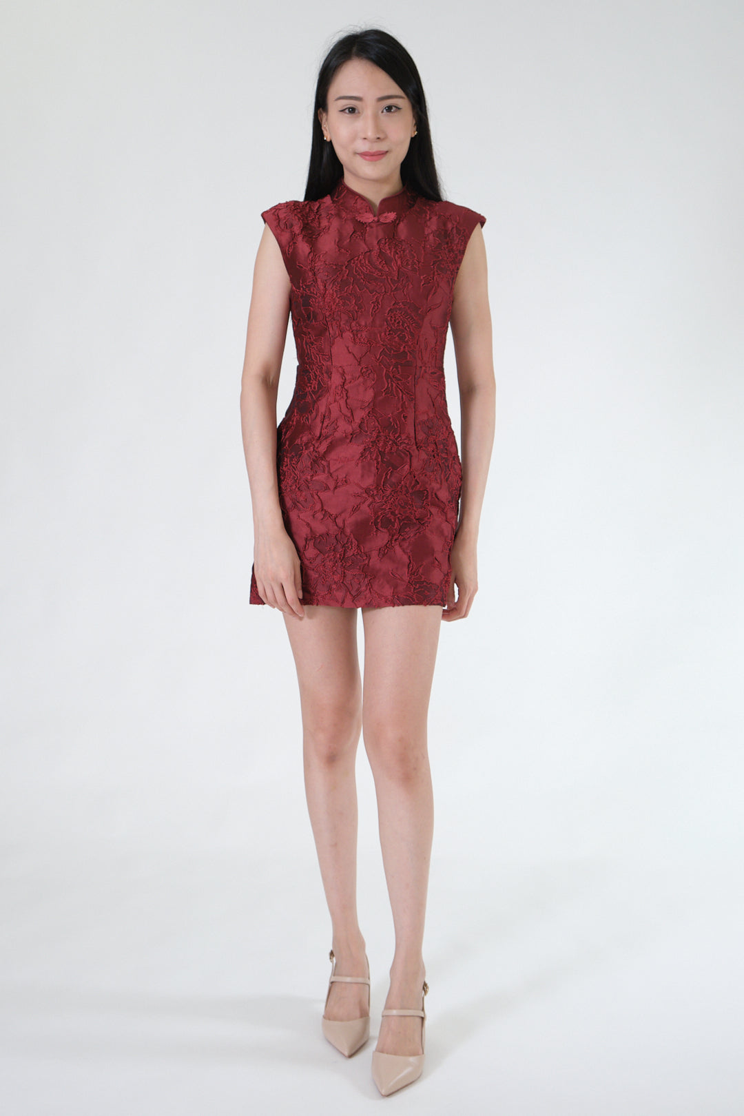 Chixxie Peony Cheongsam Playsuit (Red)