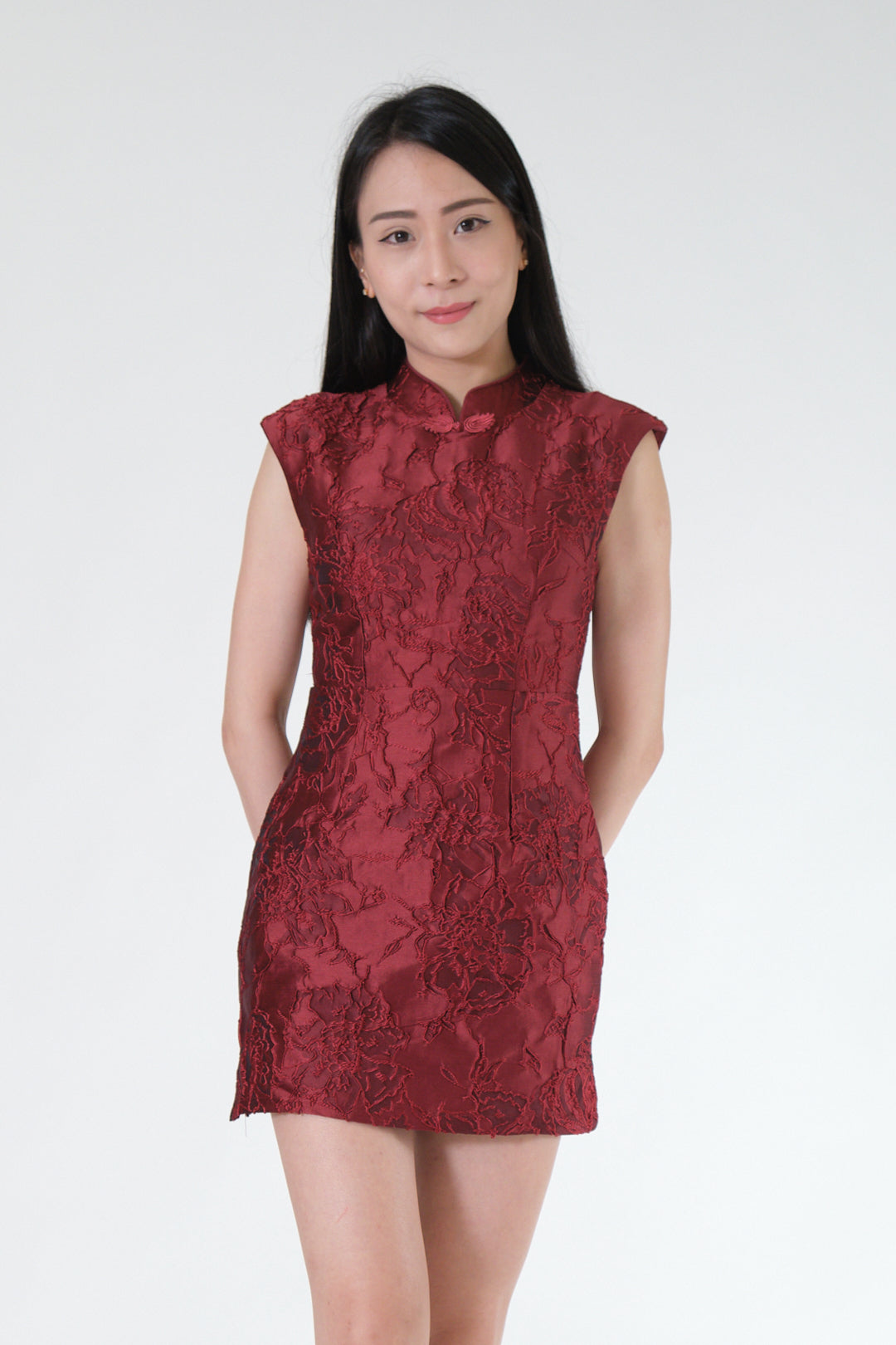 Chixxie Peony Cheongsam Playsuit (Red)