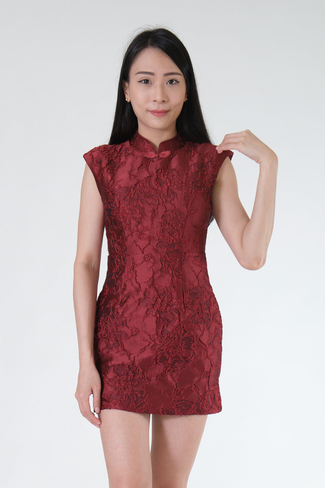 Chixxie Peony Cheongsam Playsuit (Red)