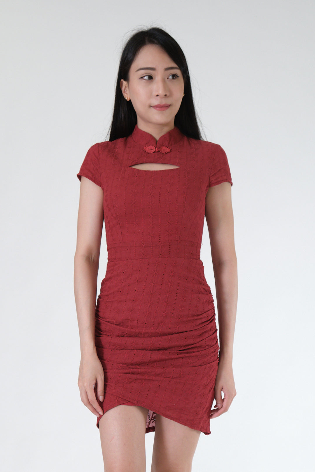 Chixxie Lucy Lace Cheongsam Dress (Red)