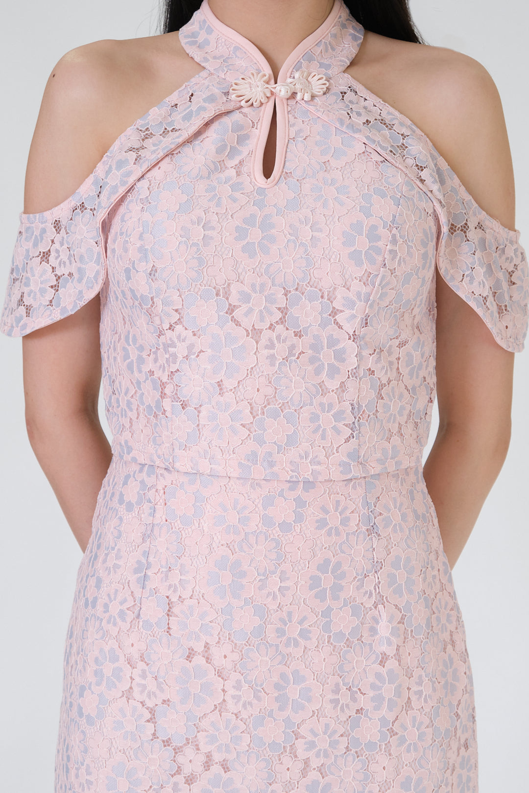Chixxie Emma Lace Cheongsam Two-Piece Set (Pink)