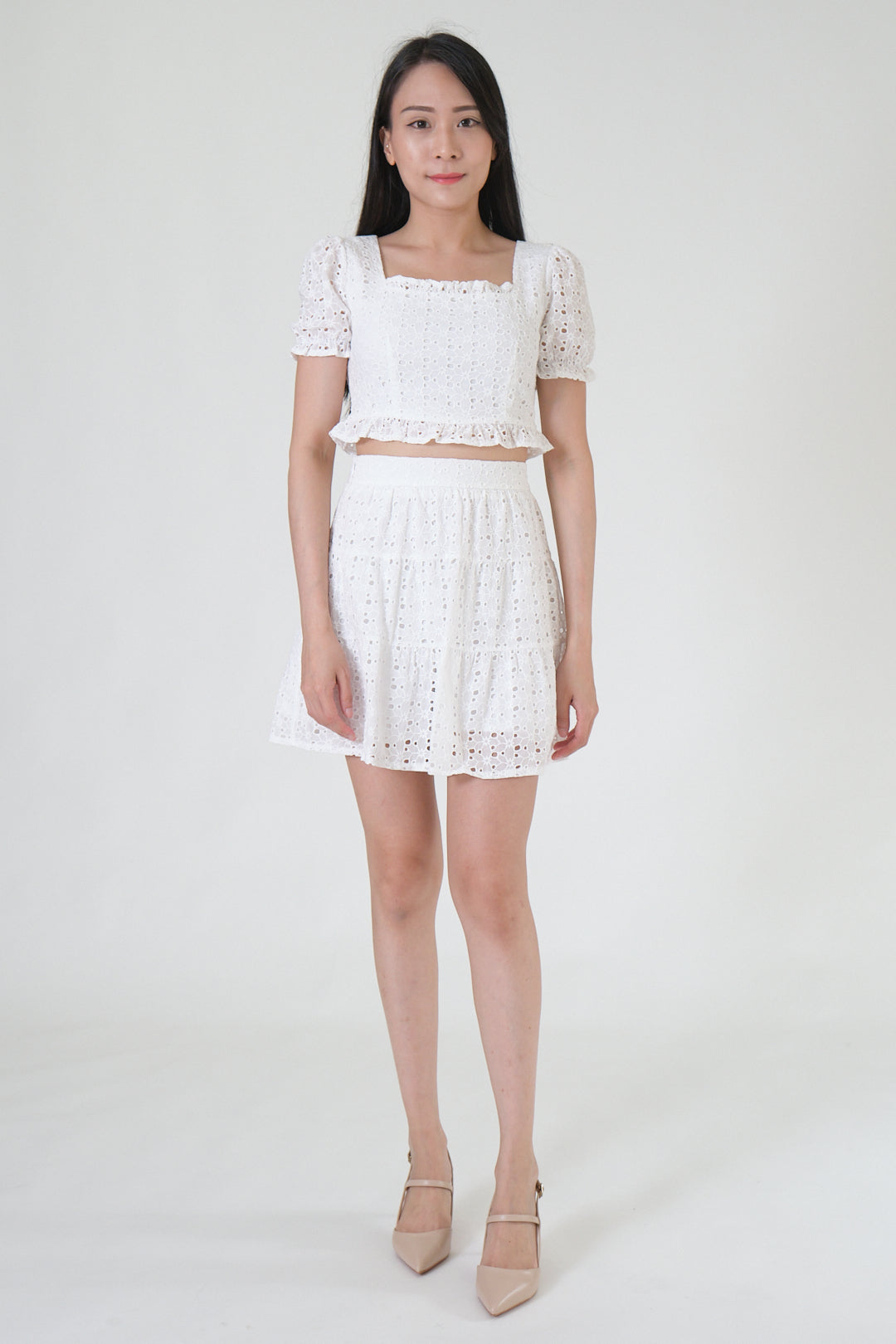 Chixxie Venice Lace Two-Piece Set (White)