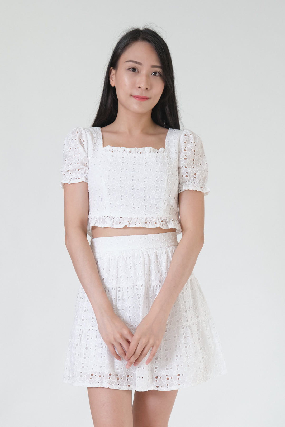 Chixxie Venice Lace Two-Piece Set (White)