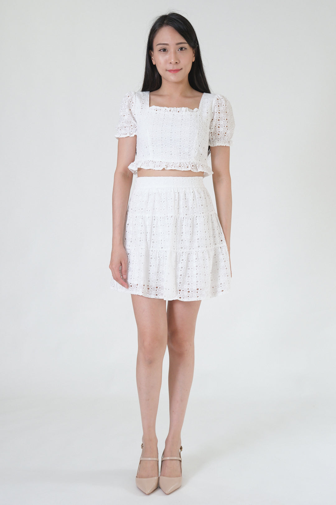 Chixxie Venice Lace Two-Piece Set (White)
