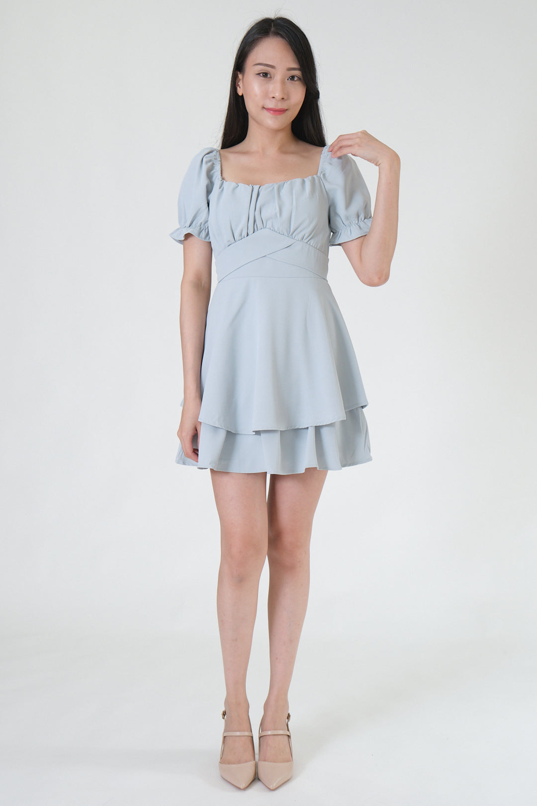 Chixxie Ivy Short Dress (Cyan)