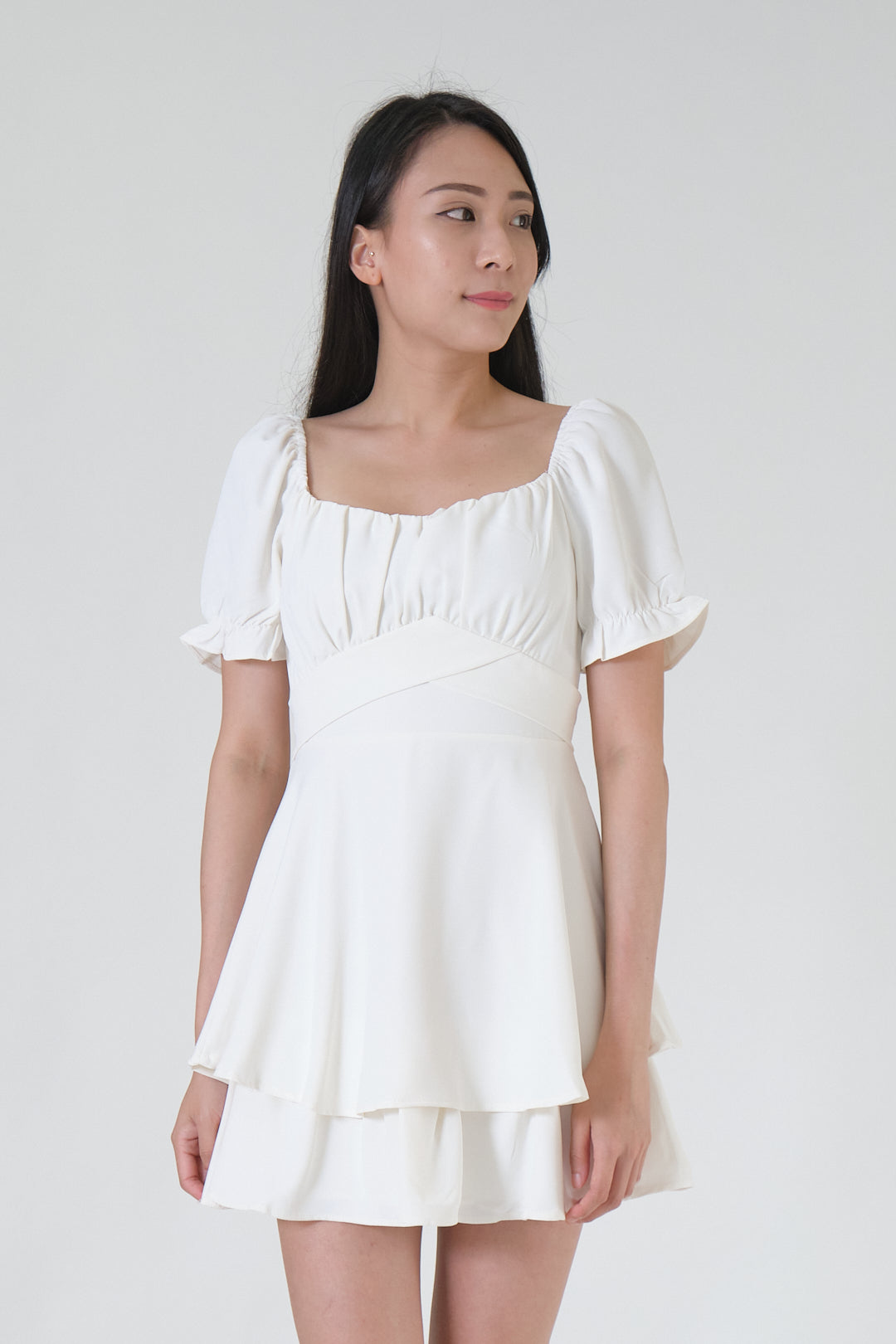Chixxie Ivy Short Dress (White)