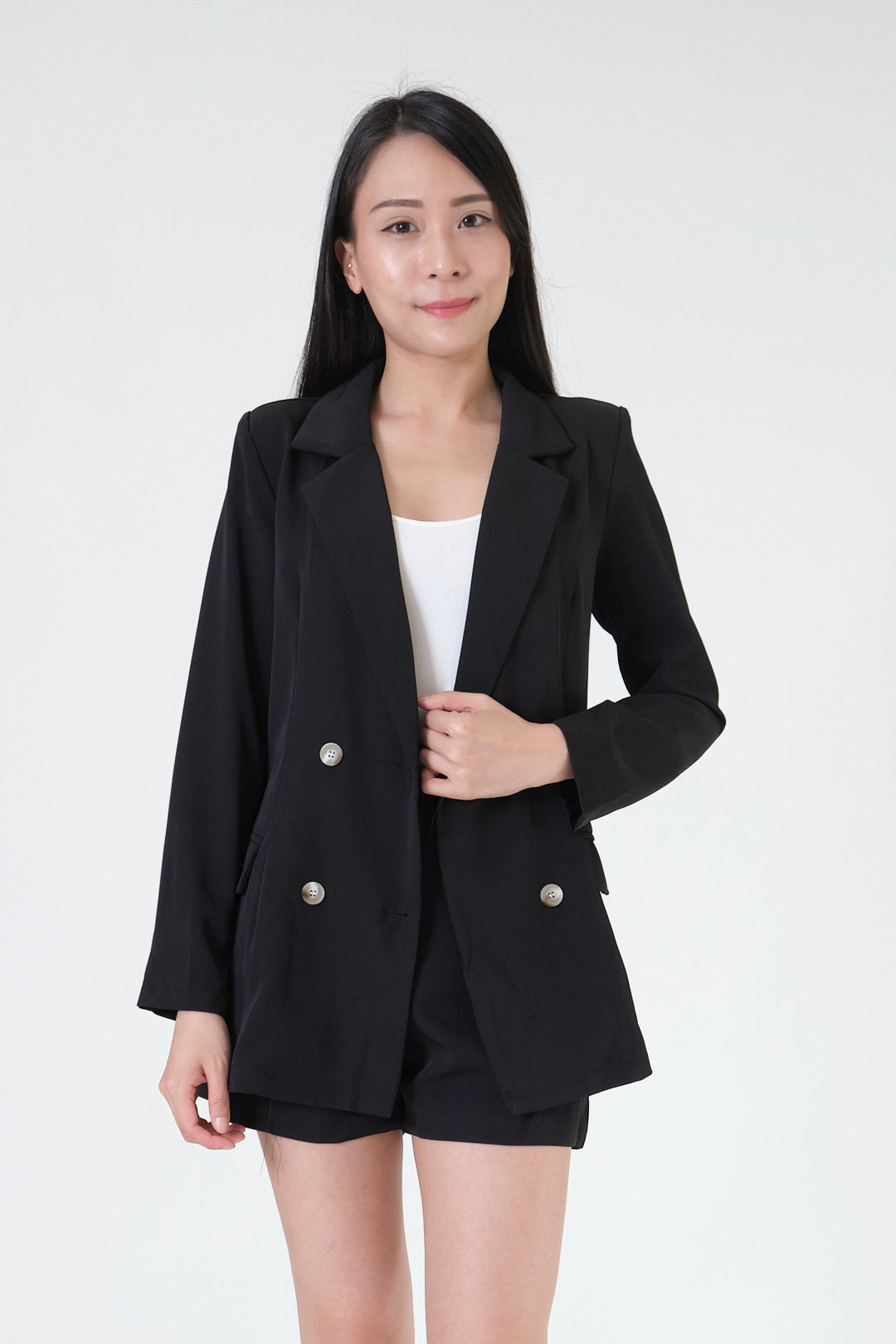 Chixxie Sydney Two-Piece Blazer Set (Black)
