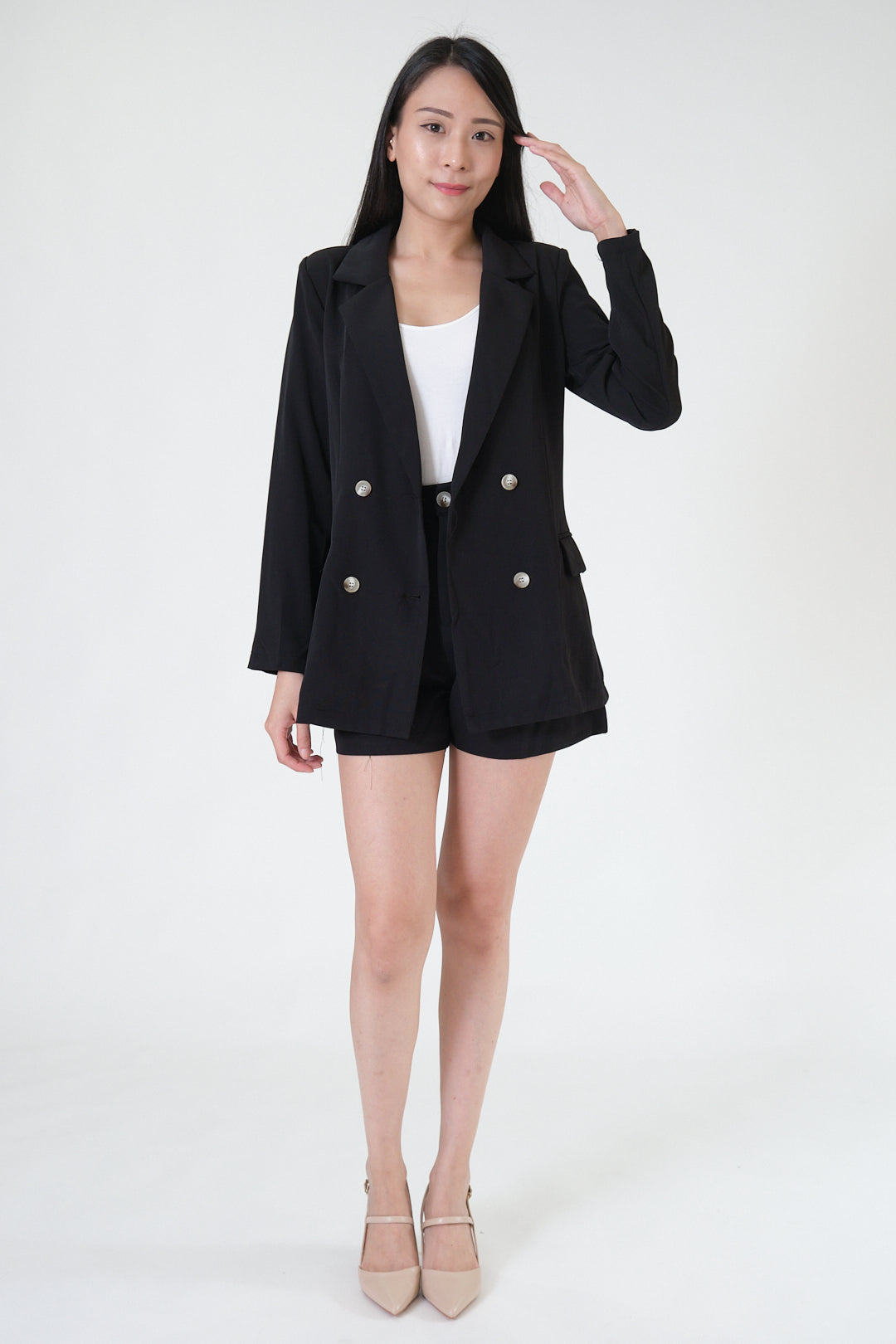 Chixxie Sydney Two-Piece Blazer Set (Black)