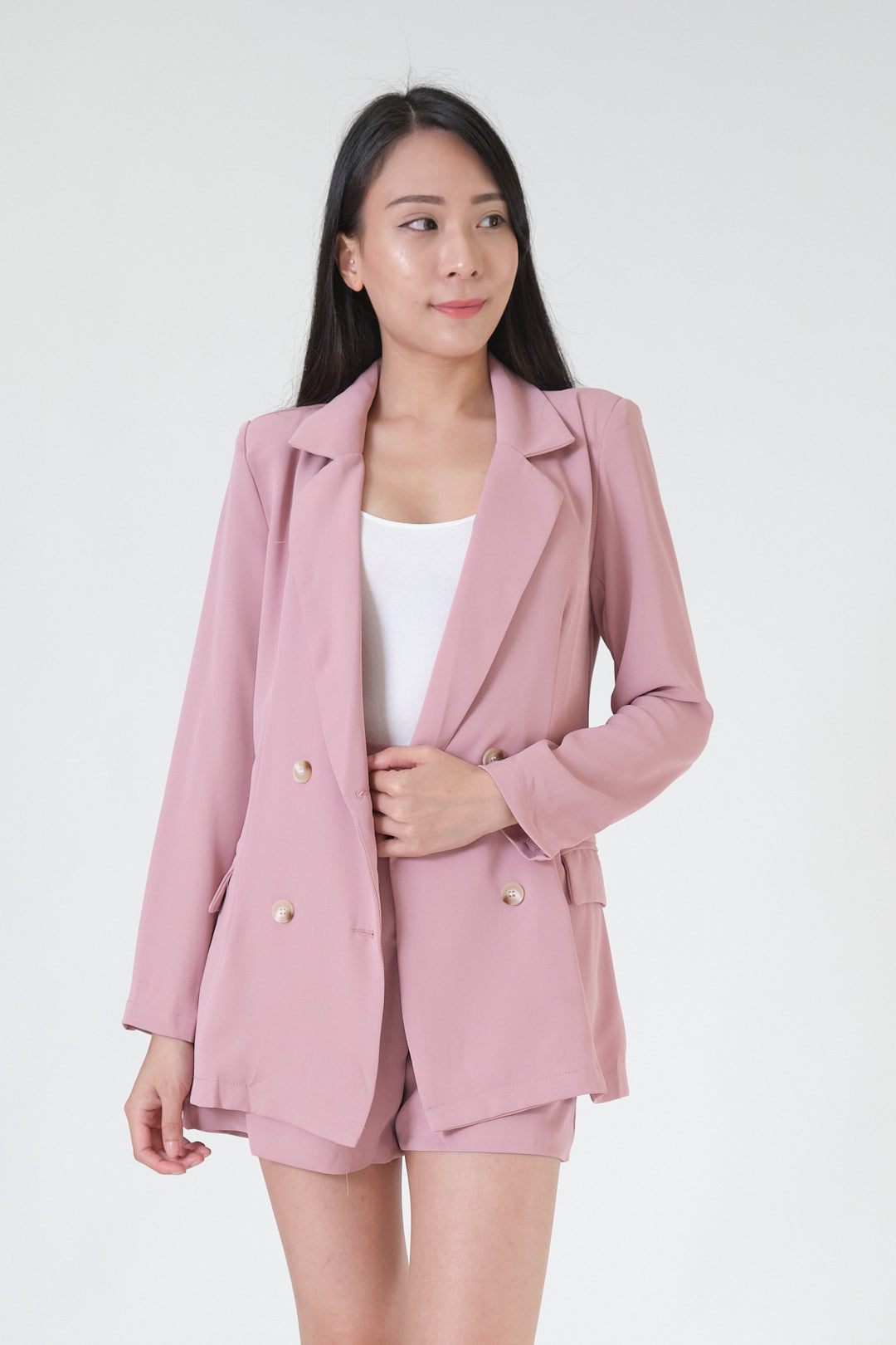 Chixxie Sydney Two-Piece Blazer Set (Pink)