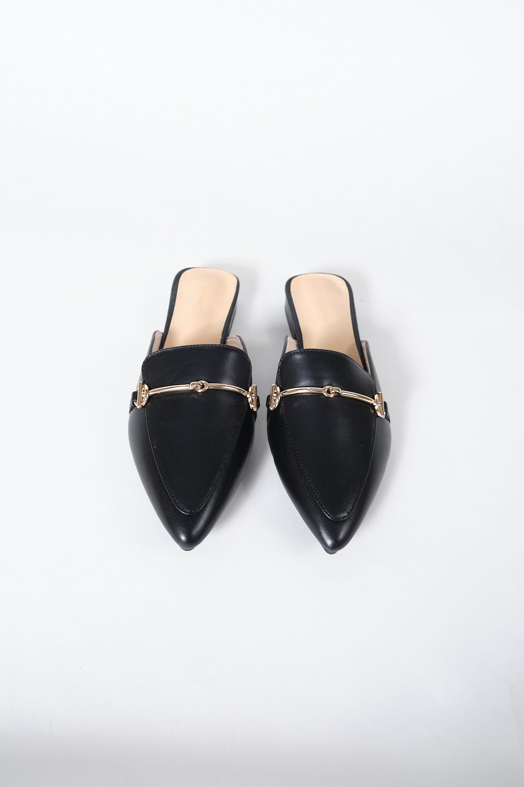 Chixxie XM17 Gold Buckle Pointed Mules