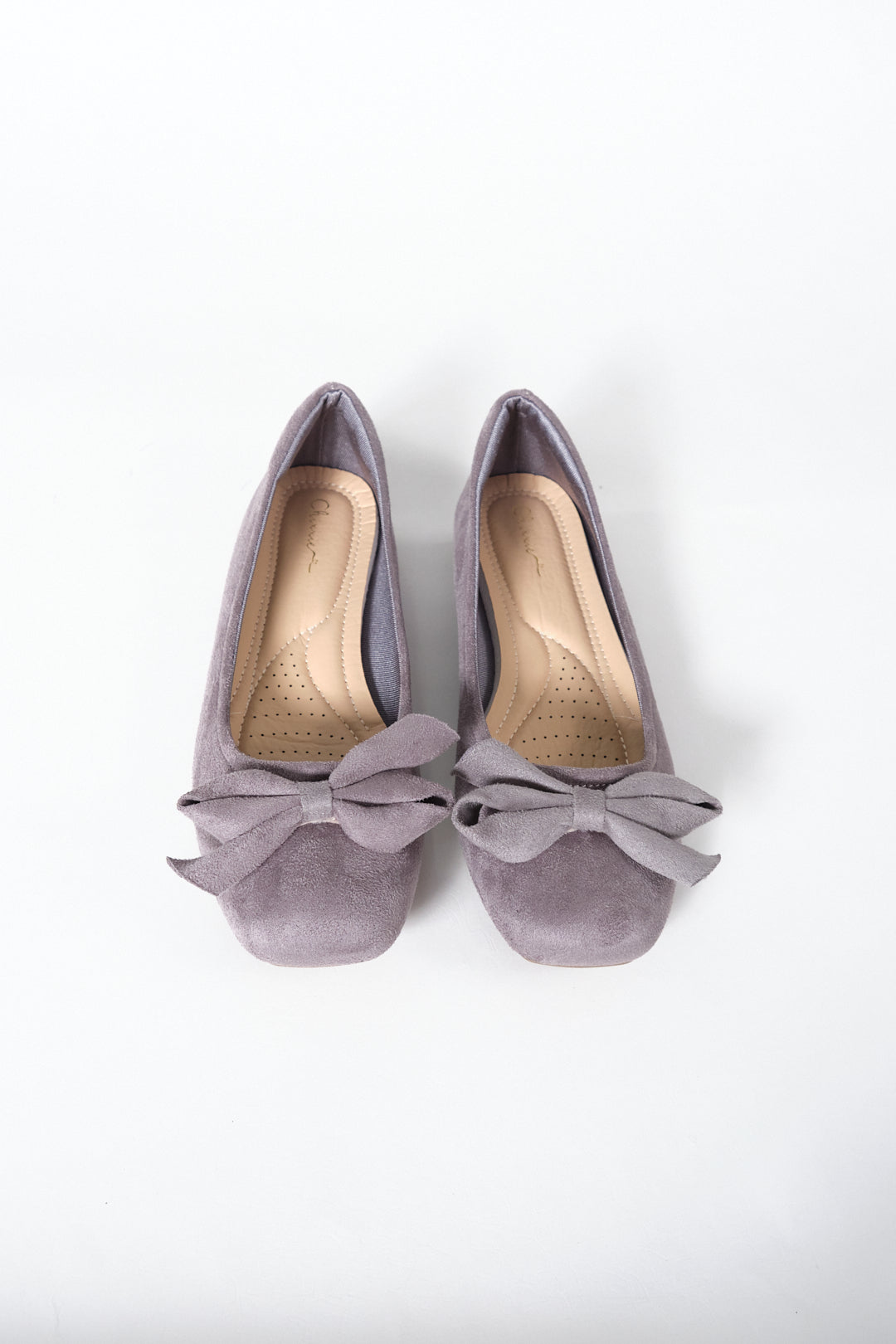 Chixxie XP21 Suede Ribbon Square Toe Flats