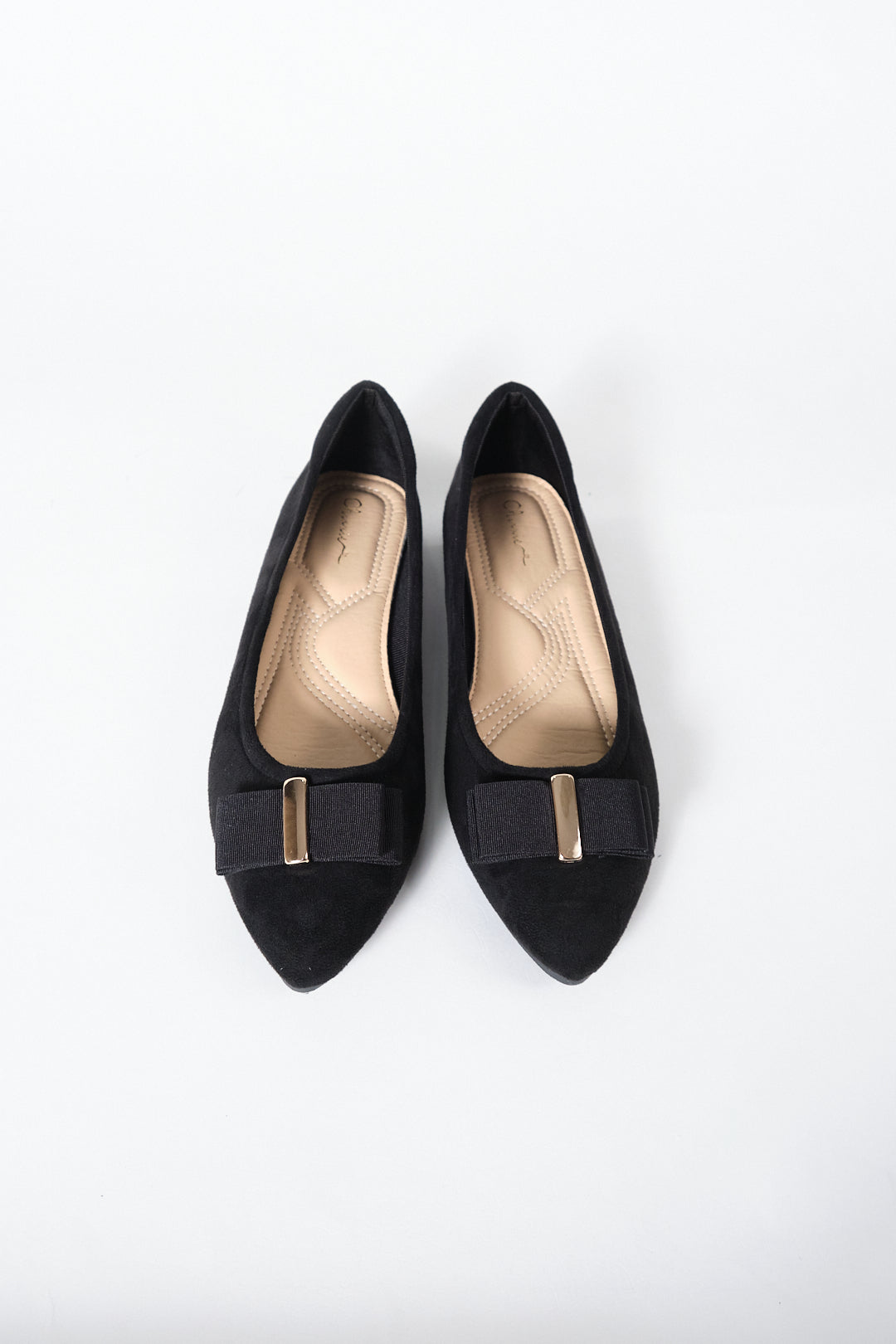 Chixxie XP16 Suede Ribbon Pointed Toe Flats