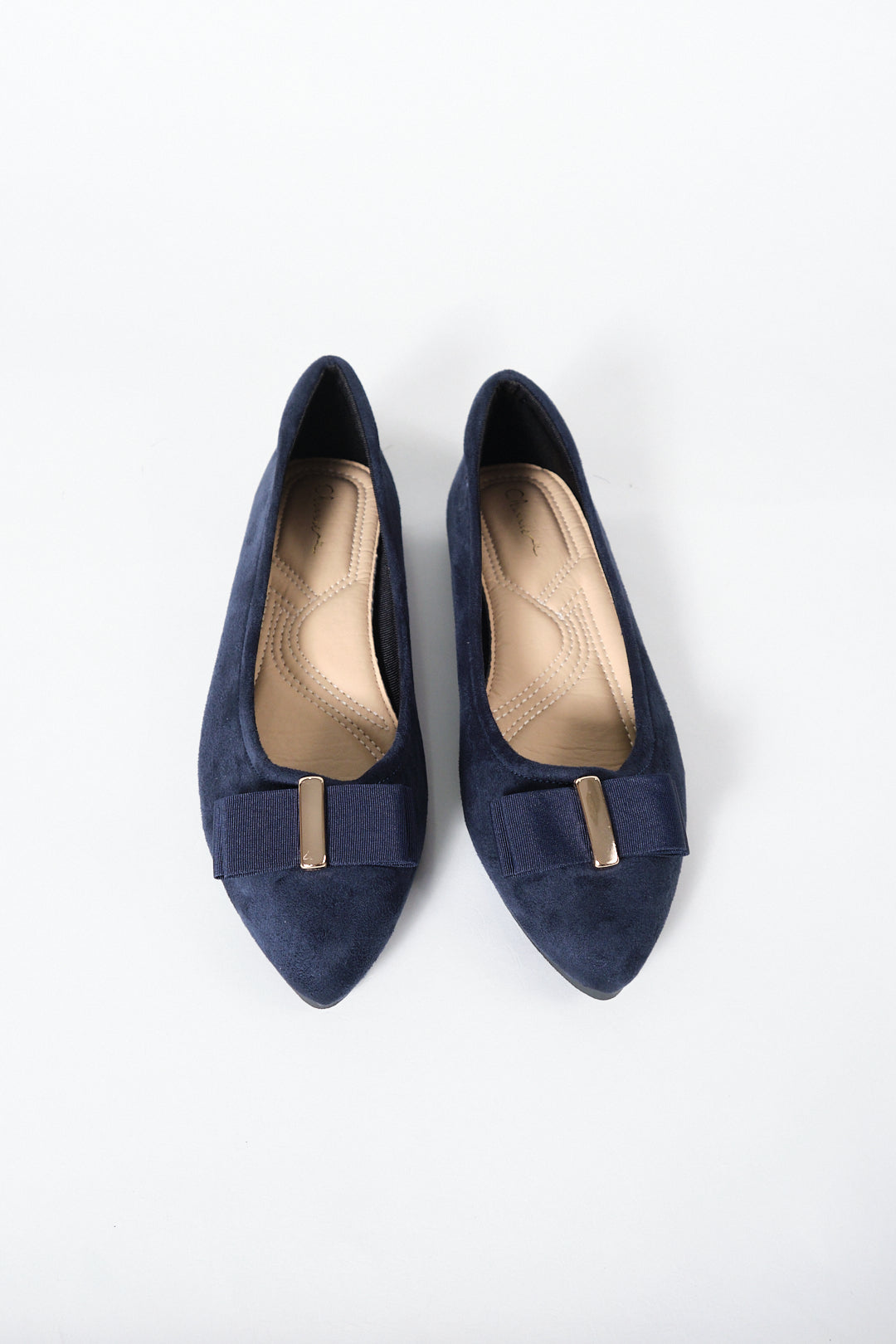 Chixxie XP16 Suede Ribbon Pointed Toe Flats