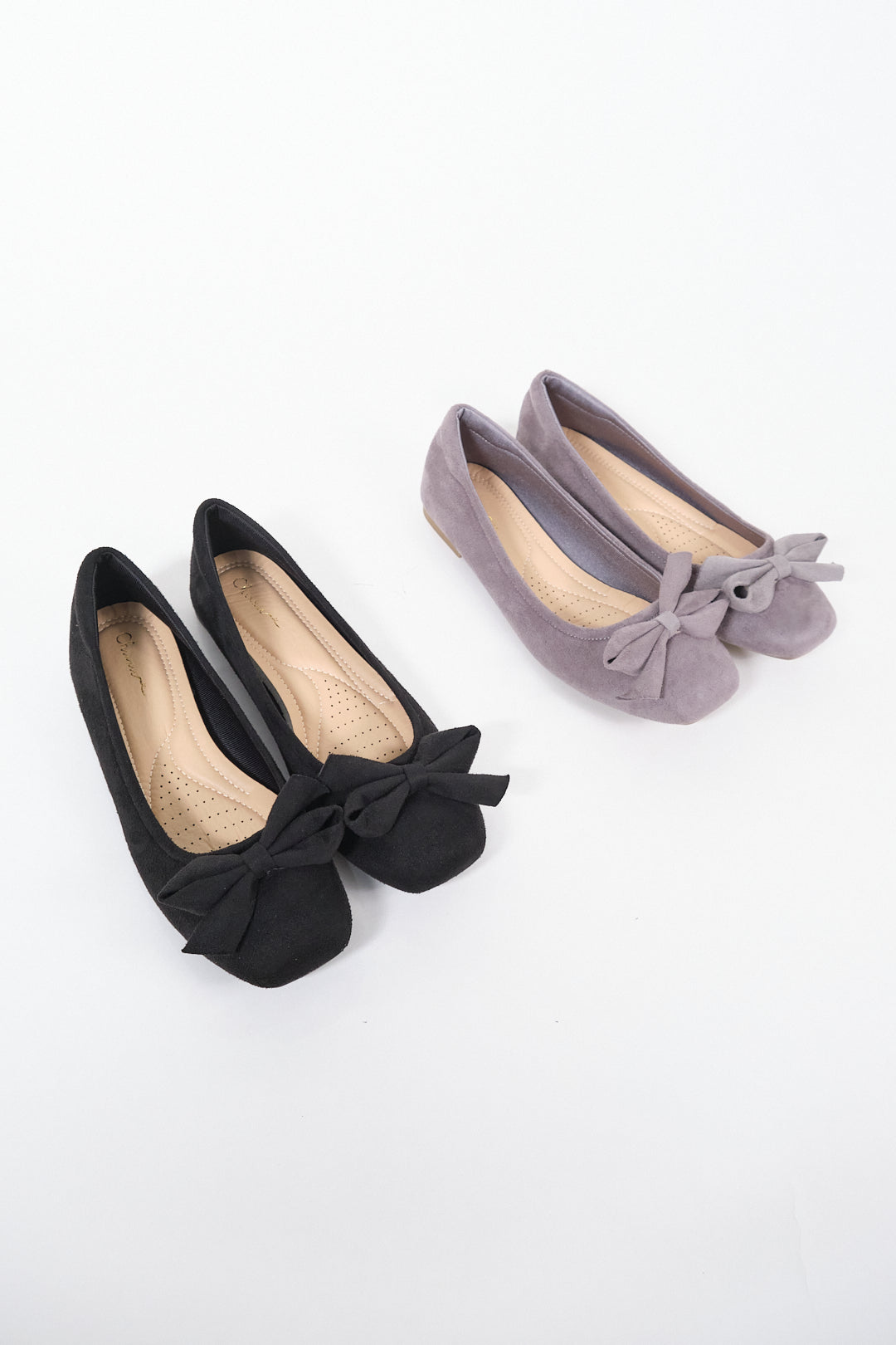 Chixxie XP21 Suede Ribbon Square Toe Flats