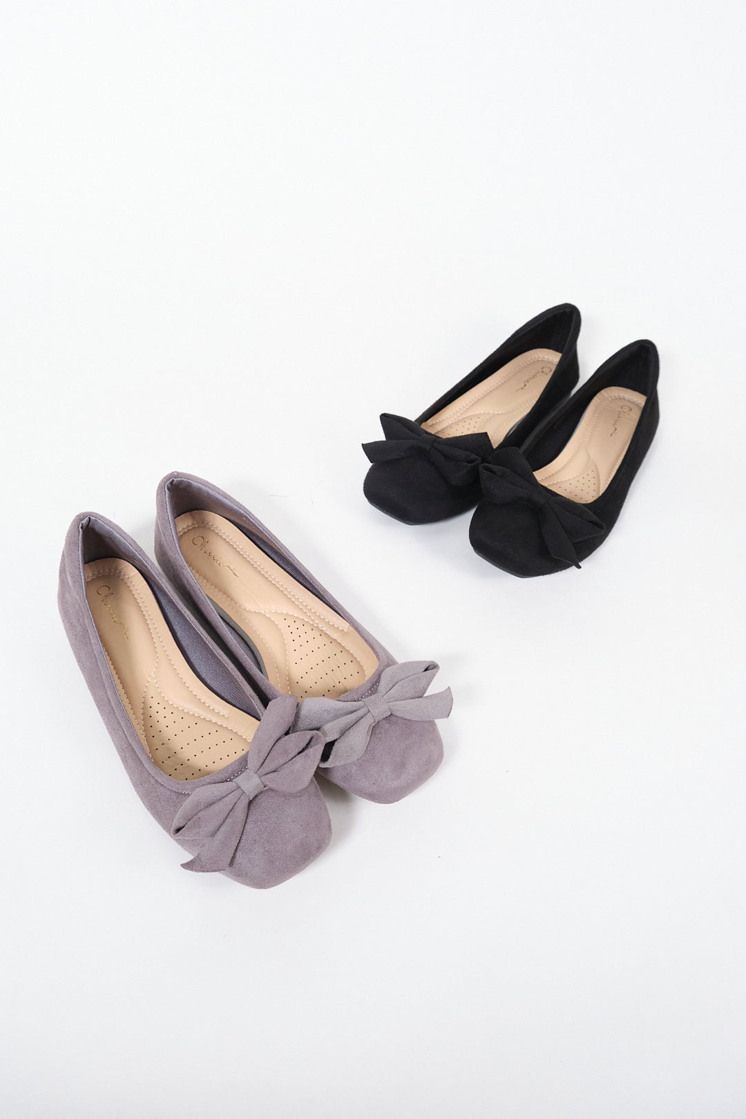 Chixxie XP21 Suede Ribbon Square Toe Flats