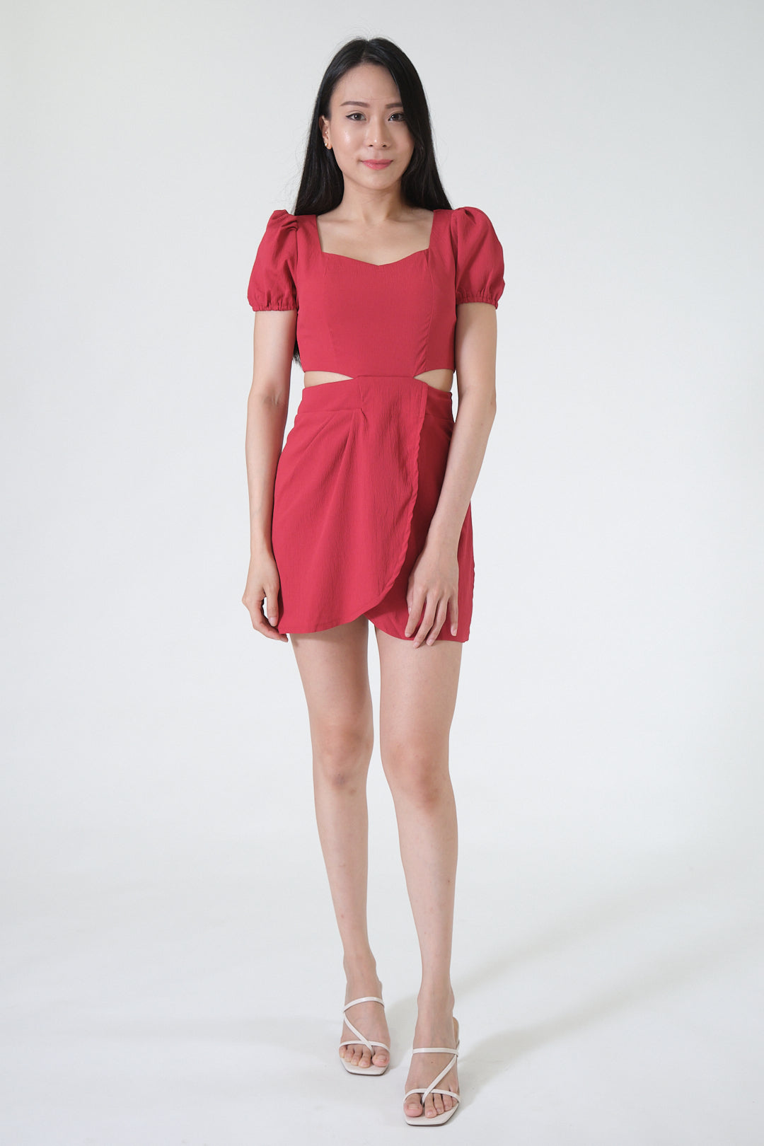 Chixxie Penny Cutout Short Dress (Red)