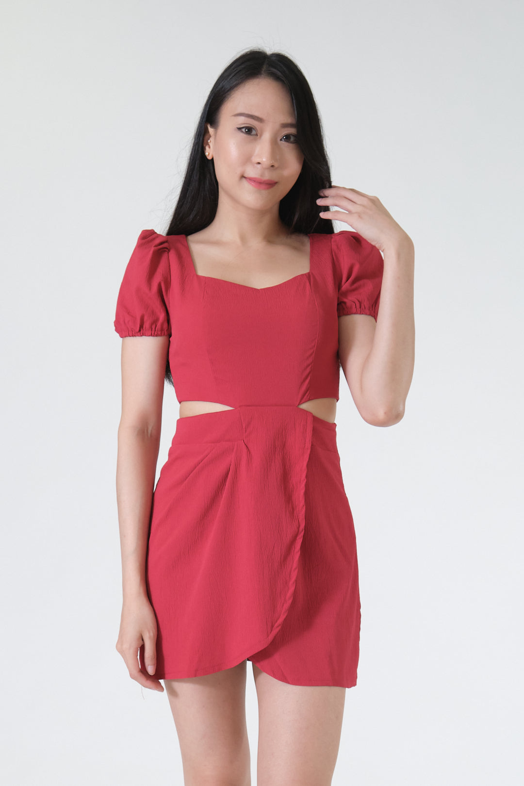 Chixxie Penny Cutout Short Dress (Red)