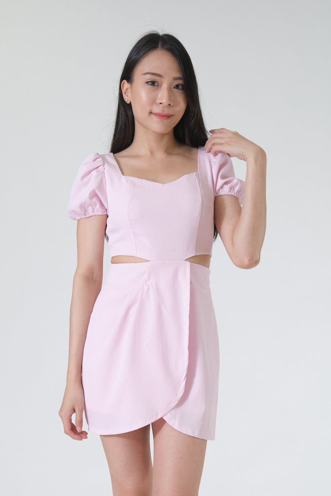 Chixxie Penny Cutout Short Dress (Pink)