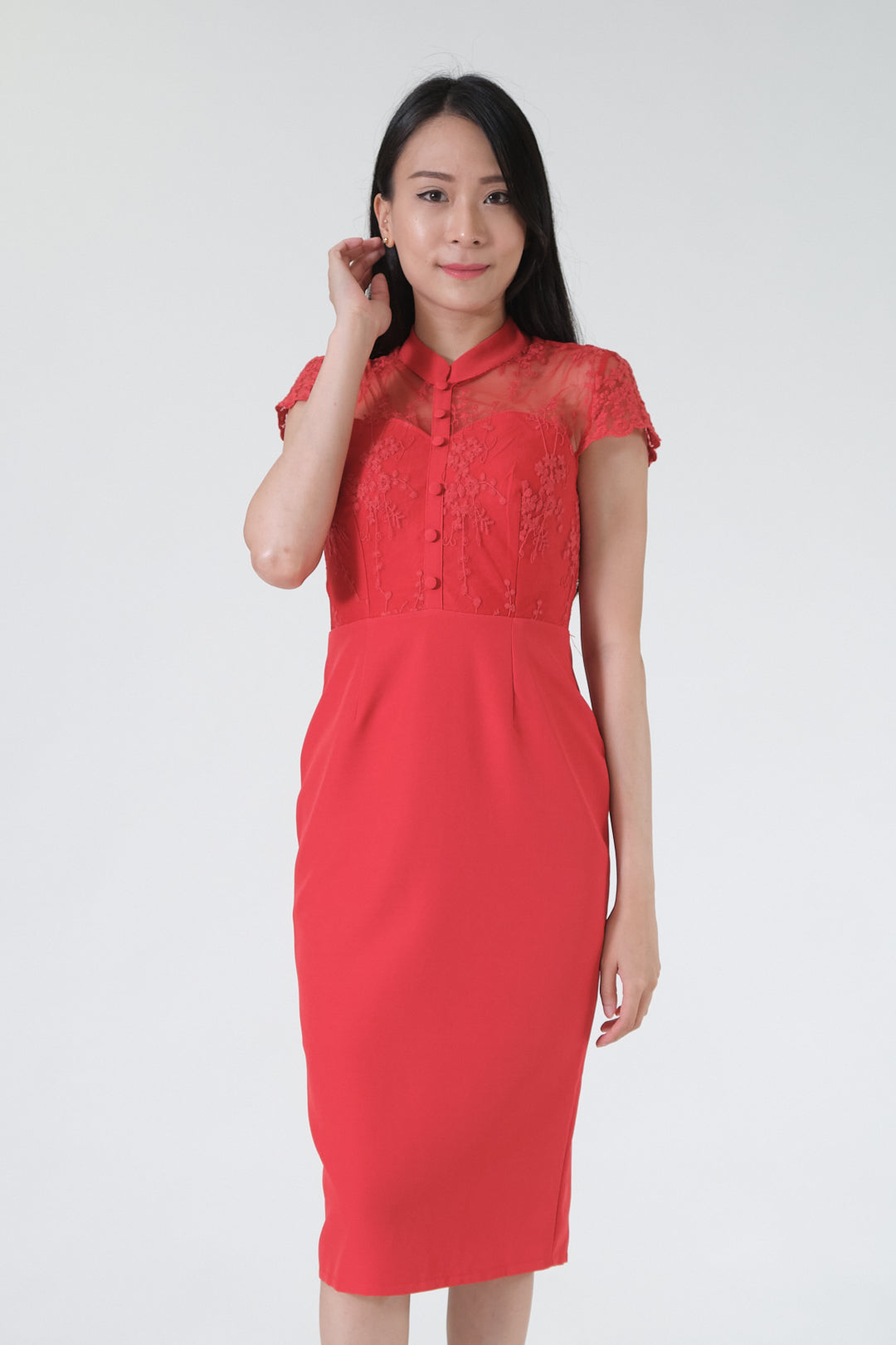 Chixxie Rosalie Cheongsam (Red)