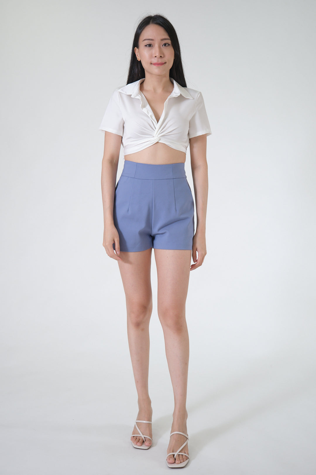 Chixxie Peyton Twist Crop Top (White)
