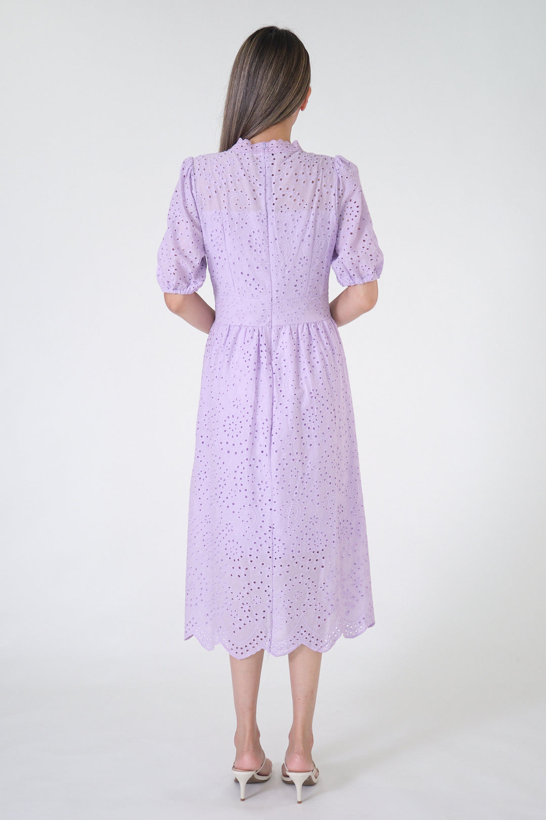 Chixxie Brynn Midi Lace Dress (Pastel Purple)