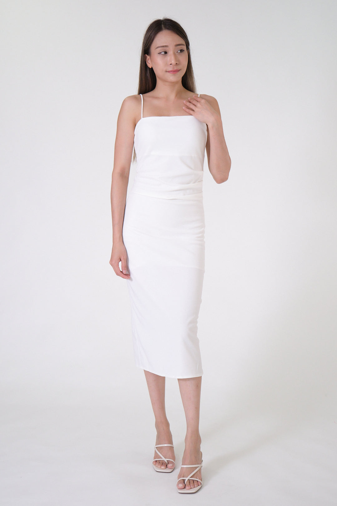 Chixxie Miley Midi Dress (White)