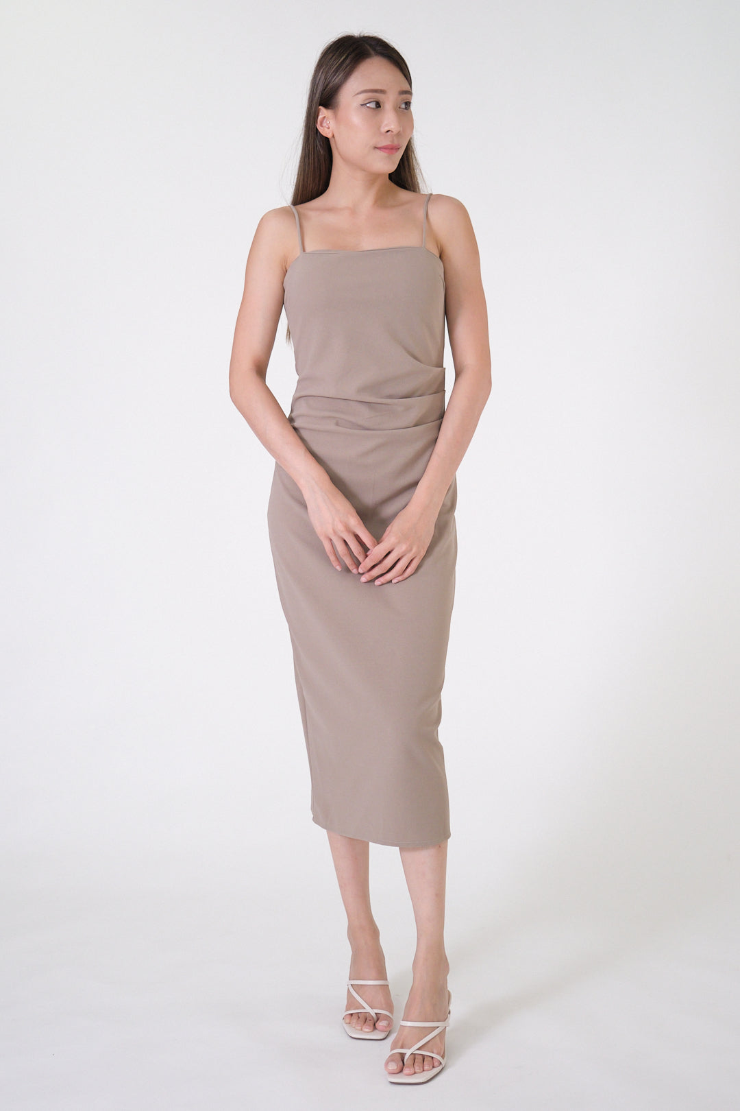 Chixxie Miley Midi Dress (Khaki)