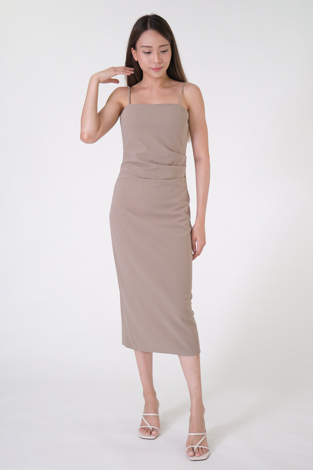Chixxie Miley Midi Dress (Khaki)