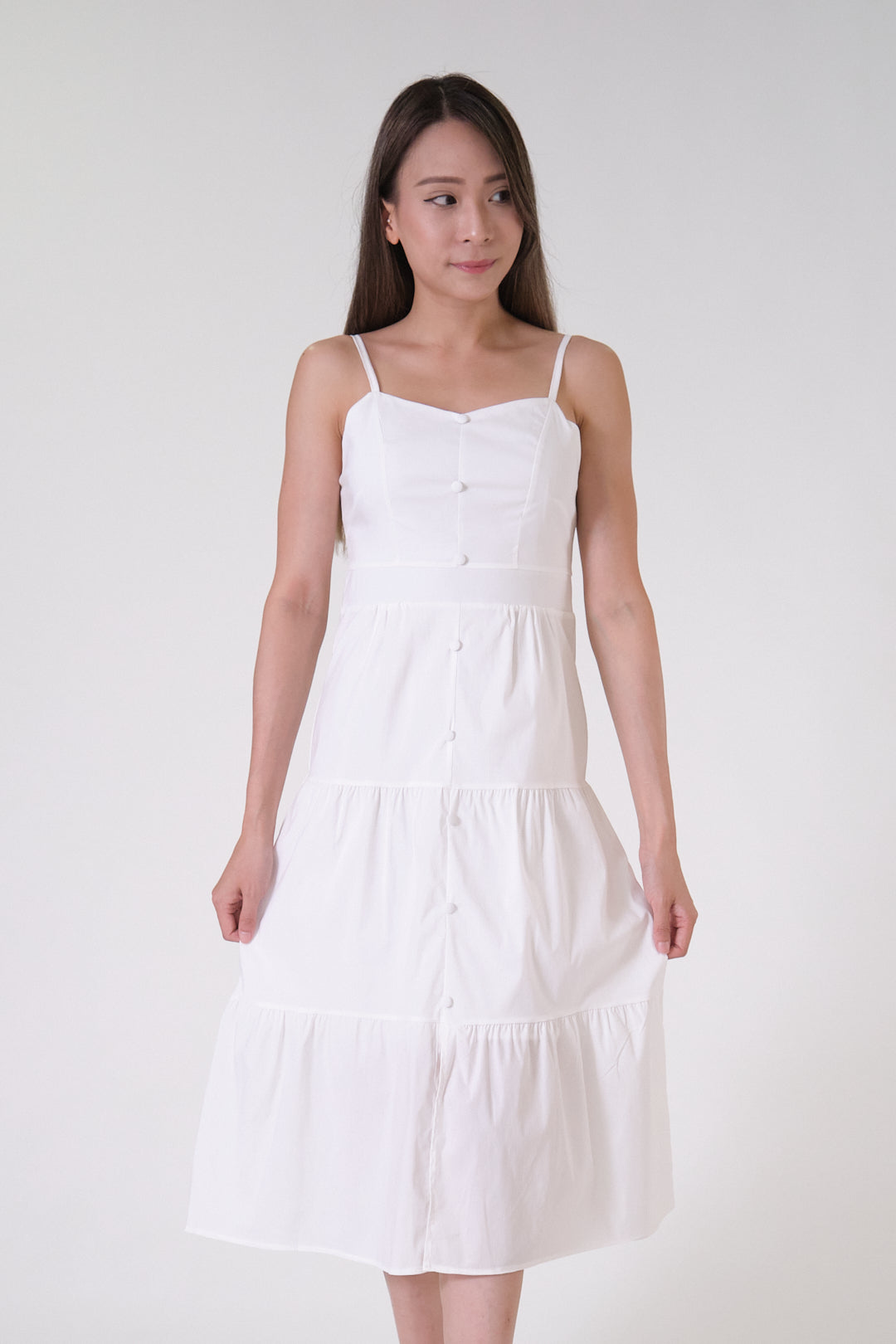 Chixxie Jocelyn Midi Dress (White)