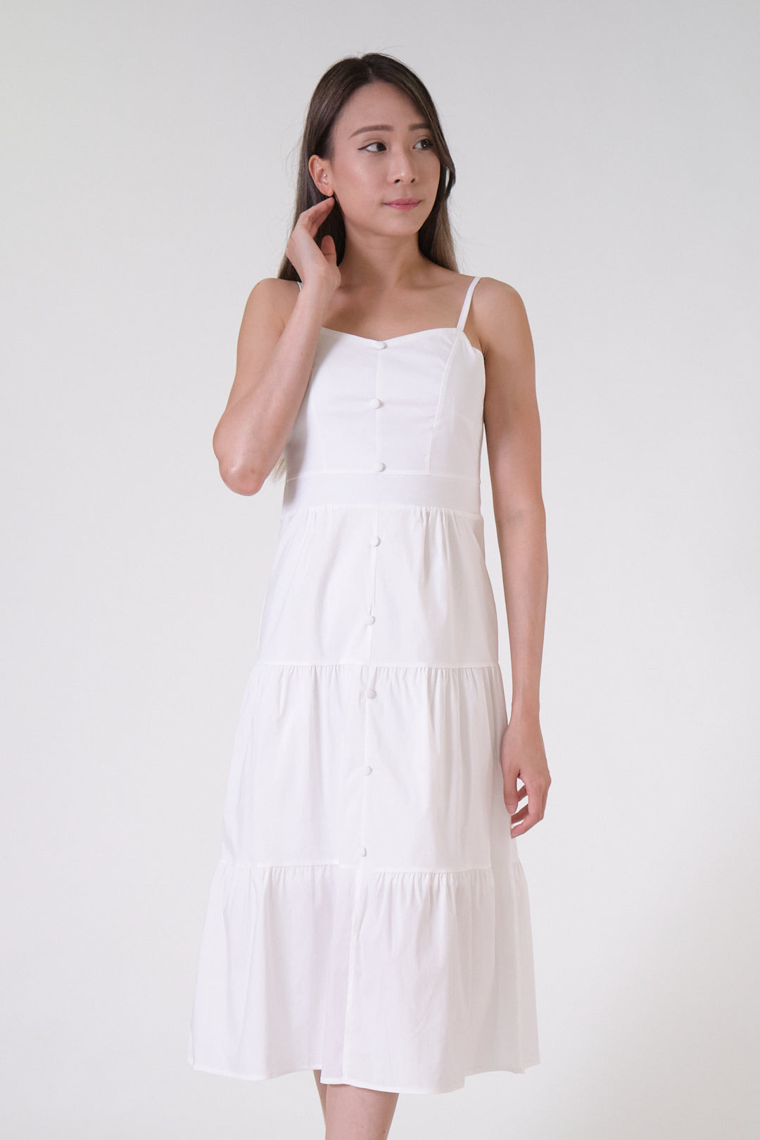 Chixxie Jocelyn Midi Dress (White)