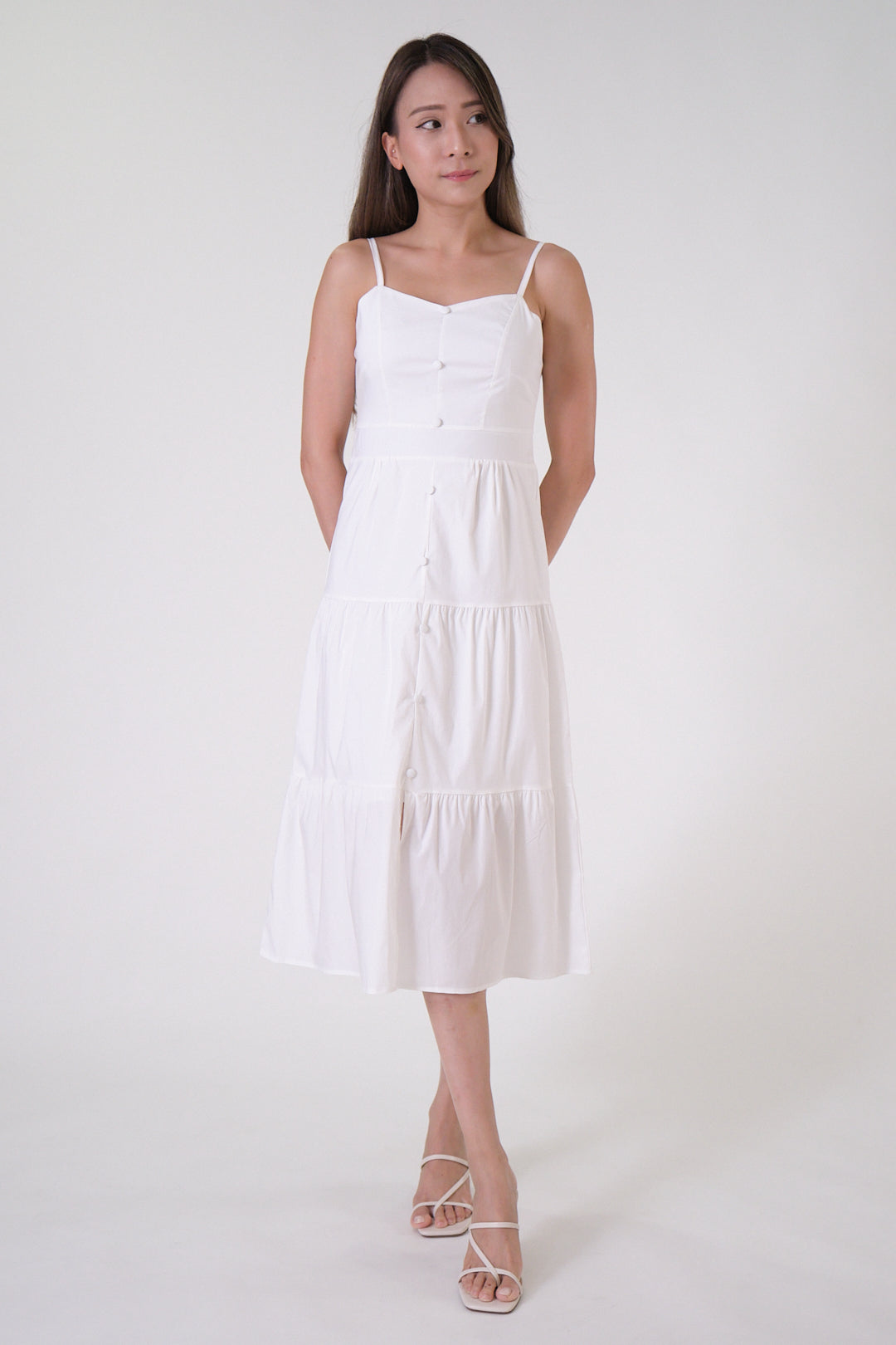 Chixxie Jocelyn Midi Dress (White)