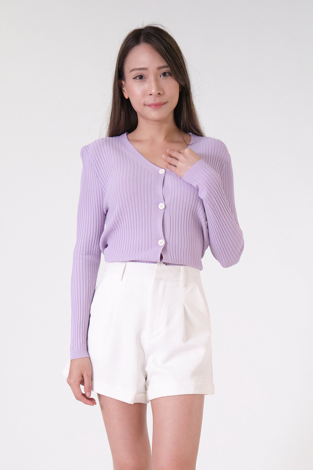 Chixxie Lainey Crop Cardigan (Purple)