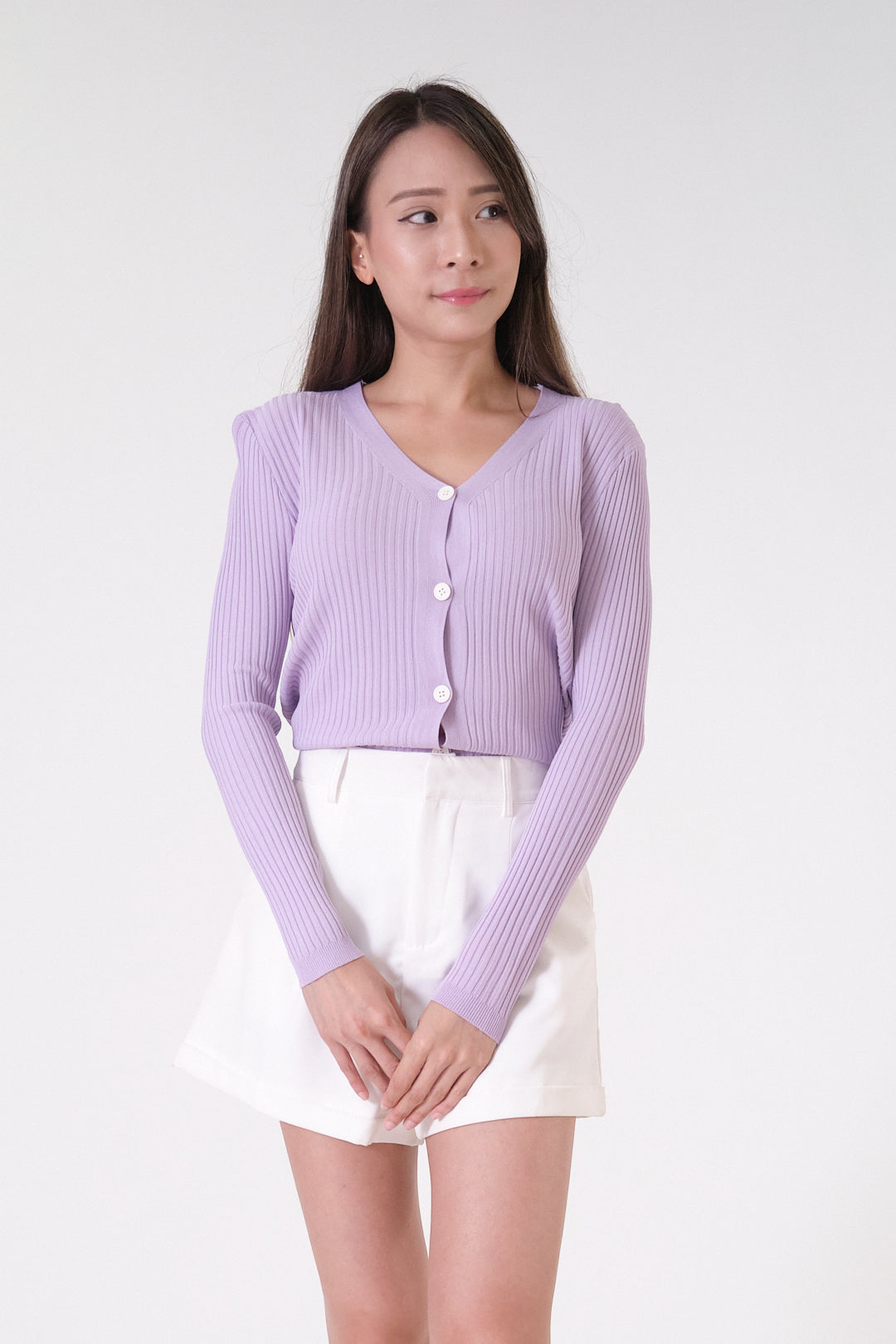 Chixxie Lainey Crop Cardigan (Purple)