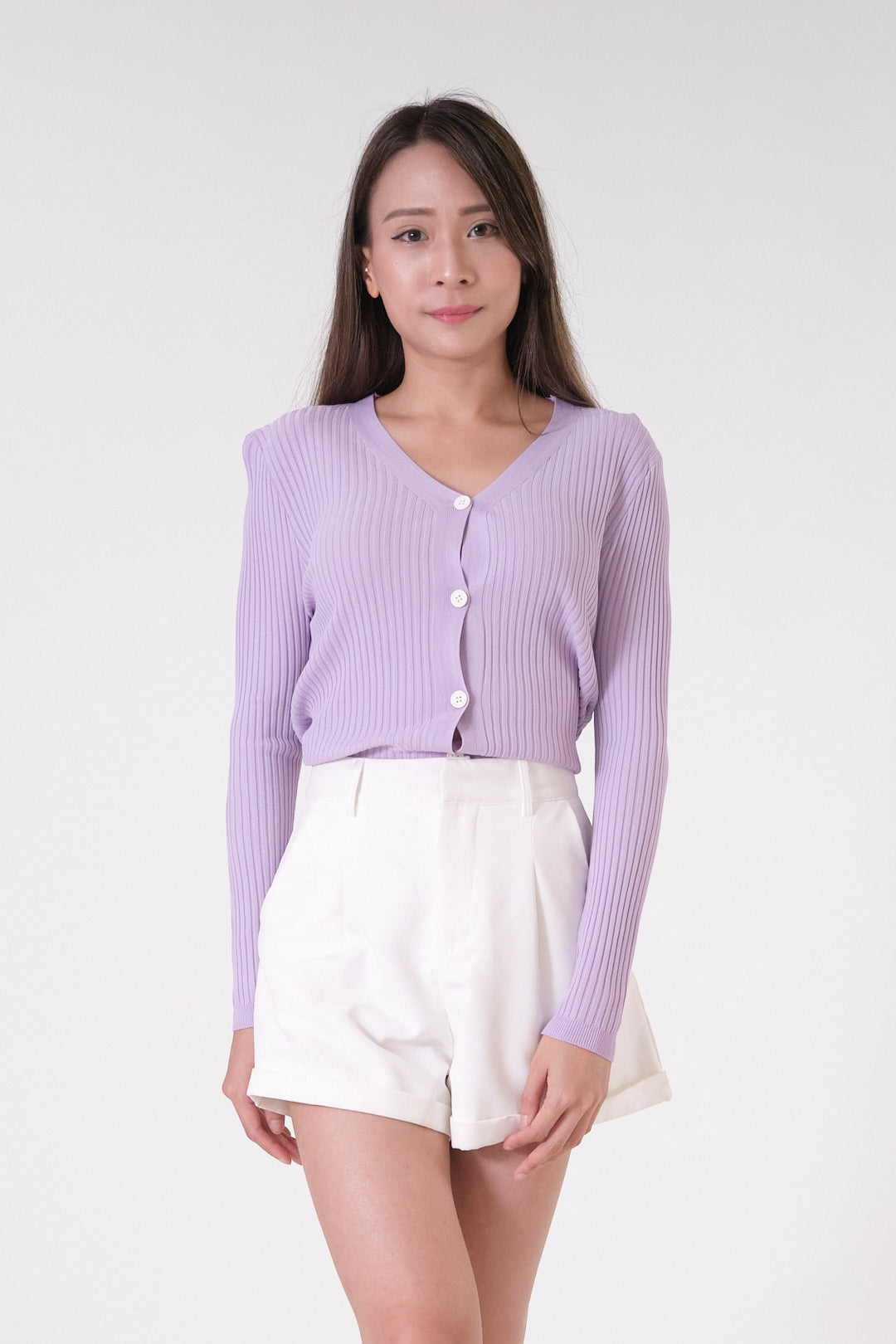 Chixxie Lainey Crop Cardigan (Purple)