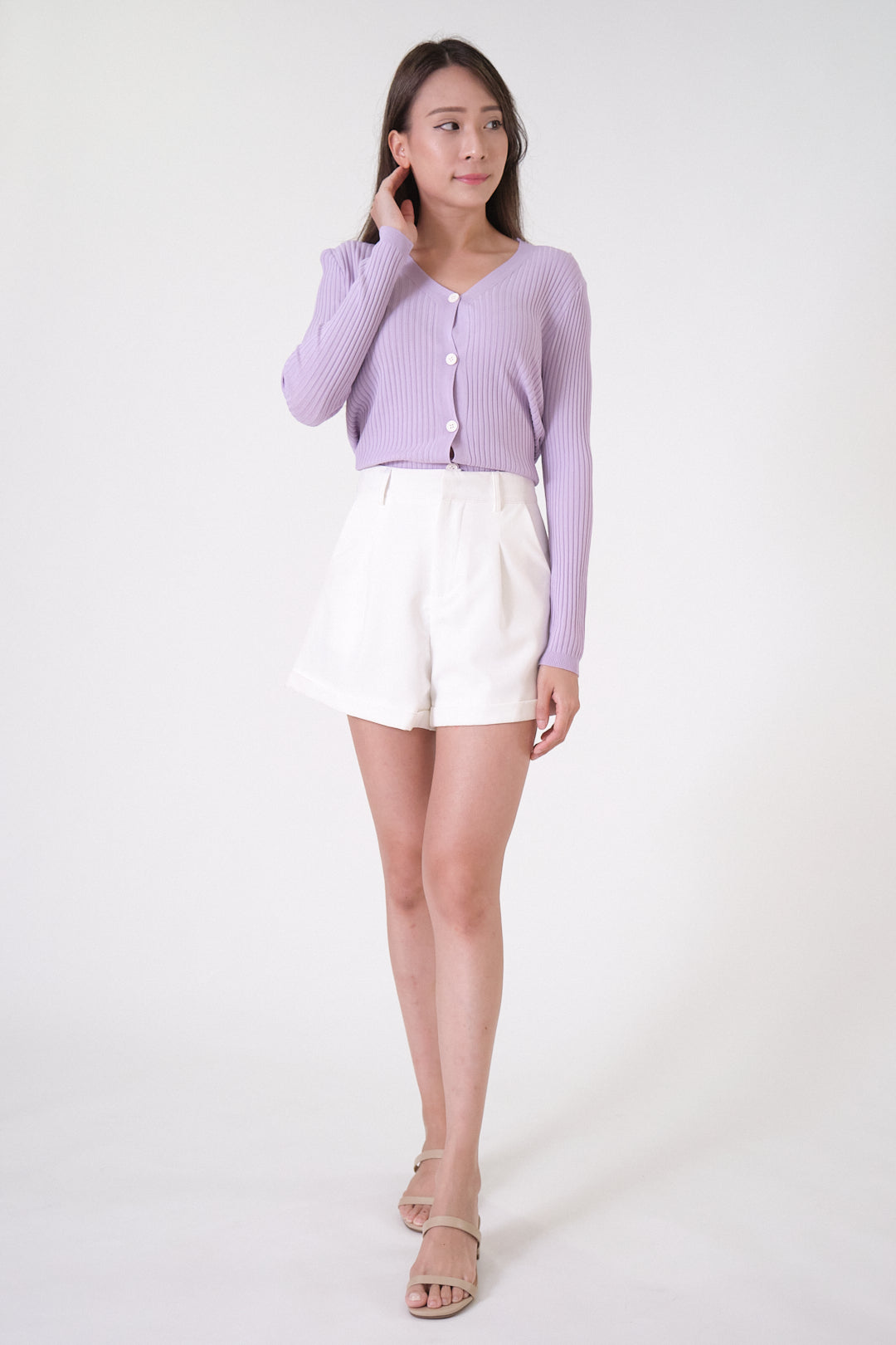 Chixxie Lainey Crop Cardigan (Purple)