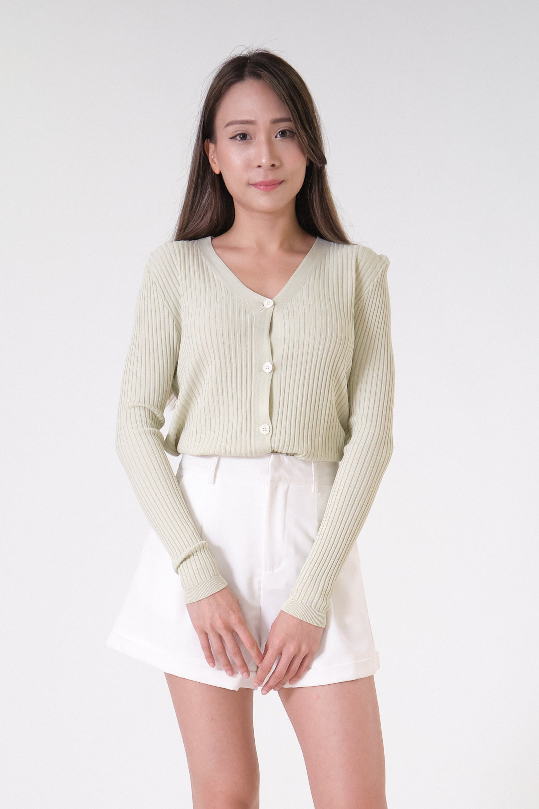 Chixxie Lainey Crop Cardigan (Green)