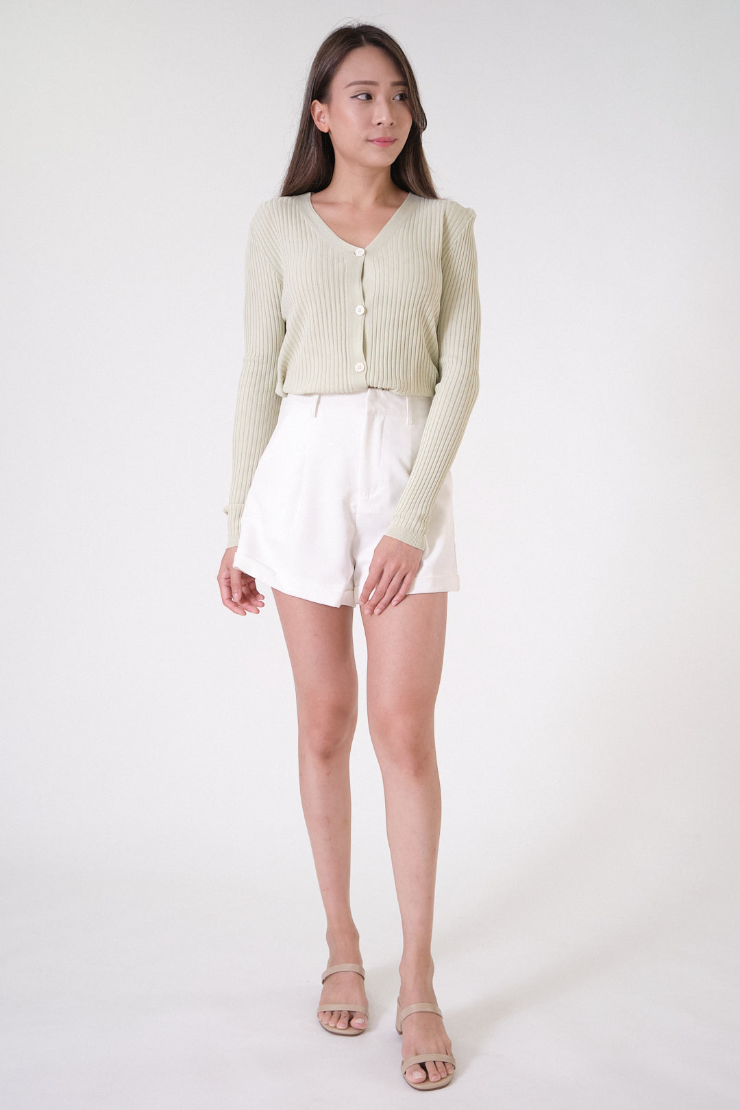 Chixxie Lainey Crop Cardigan (Green)
