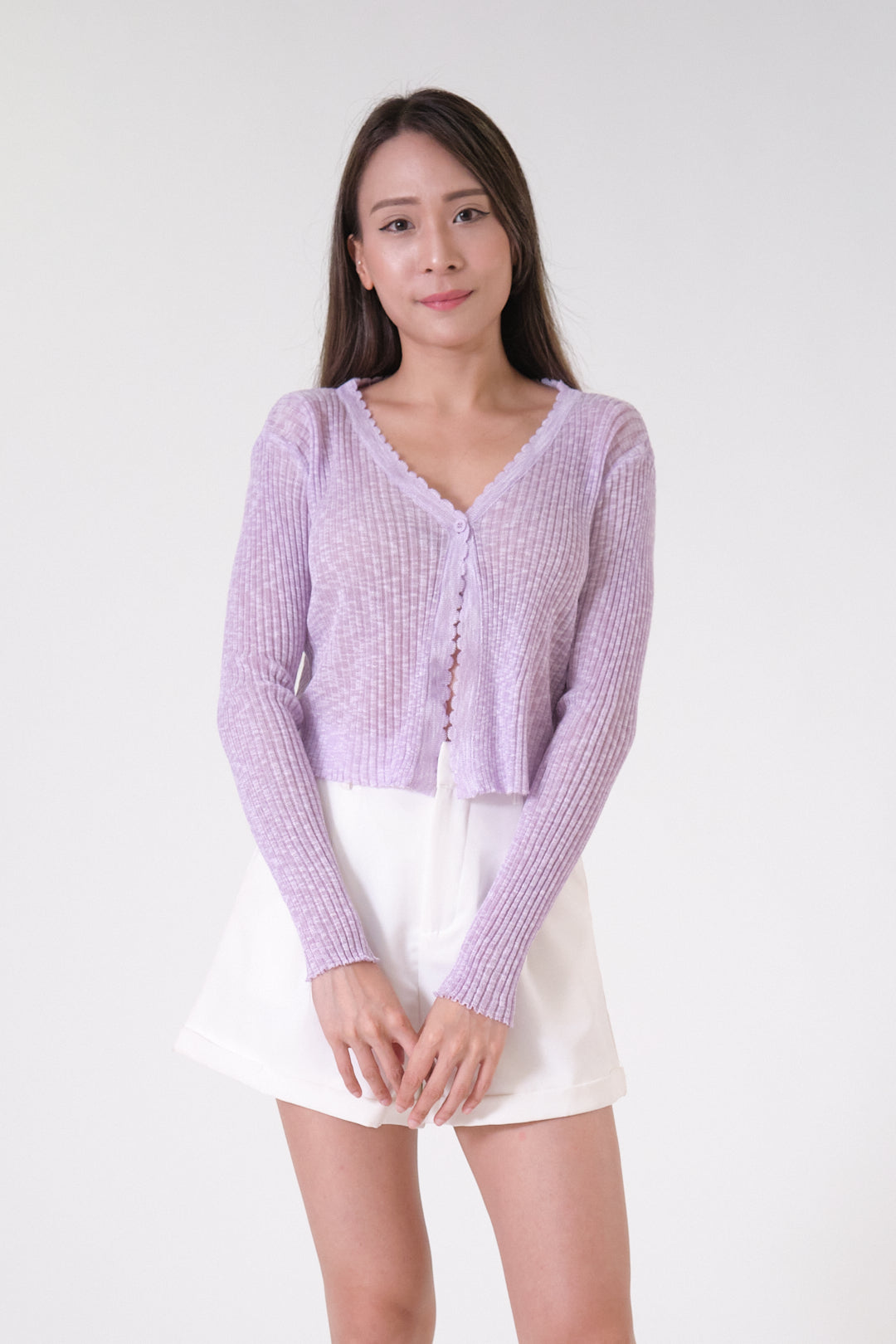 Chixxie Meghan Crop Cardigan (Purple)