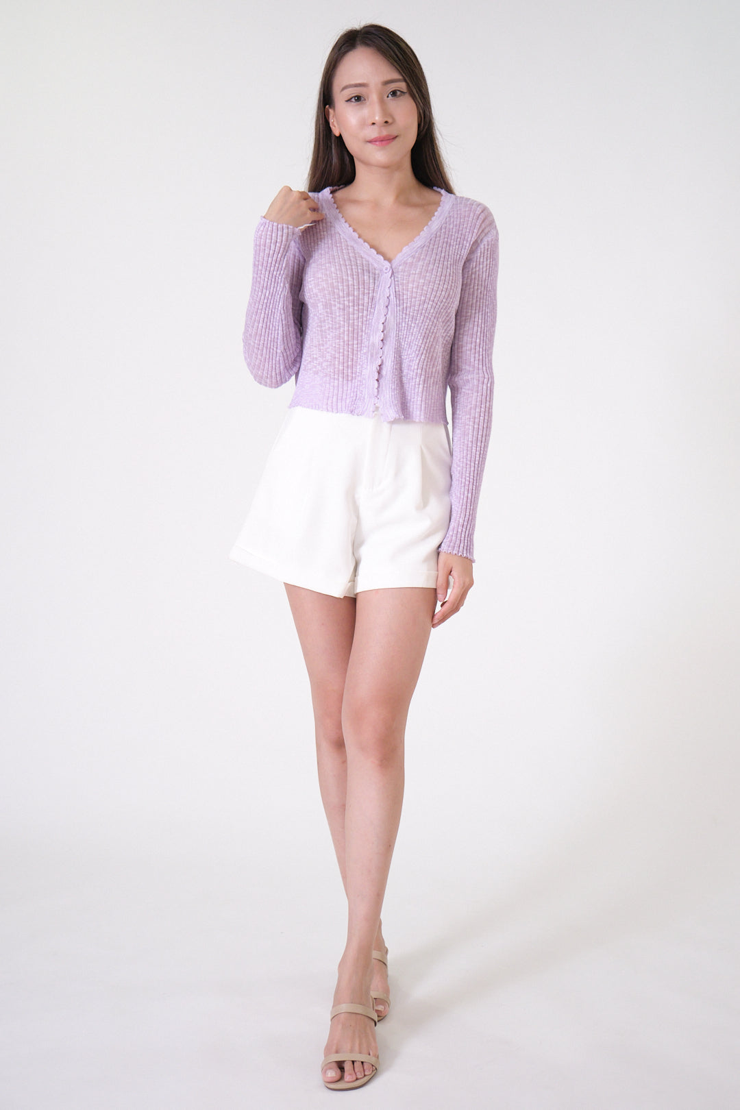 Chixxie Meghan Crop Cardigan (Purple)