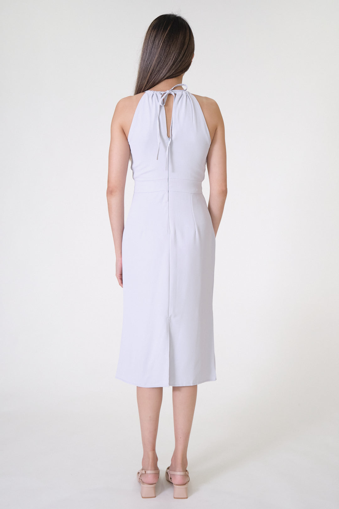 Chixxie Kylie Halter Midi Dress (Blue)