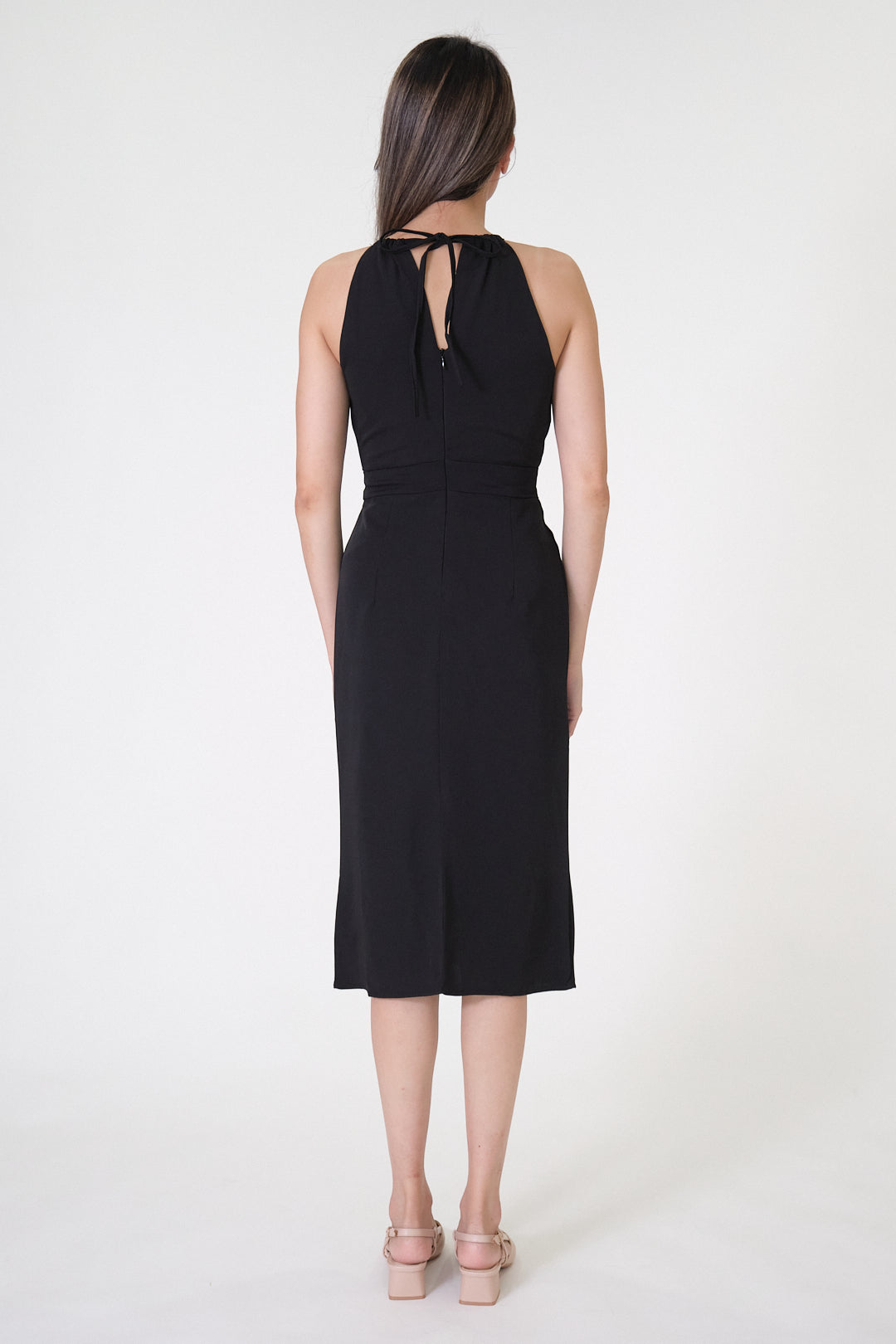 Chixxie Kylie Halter Midi Dress (Black)