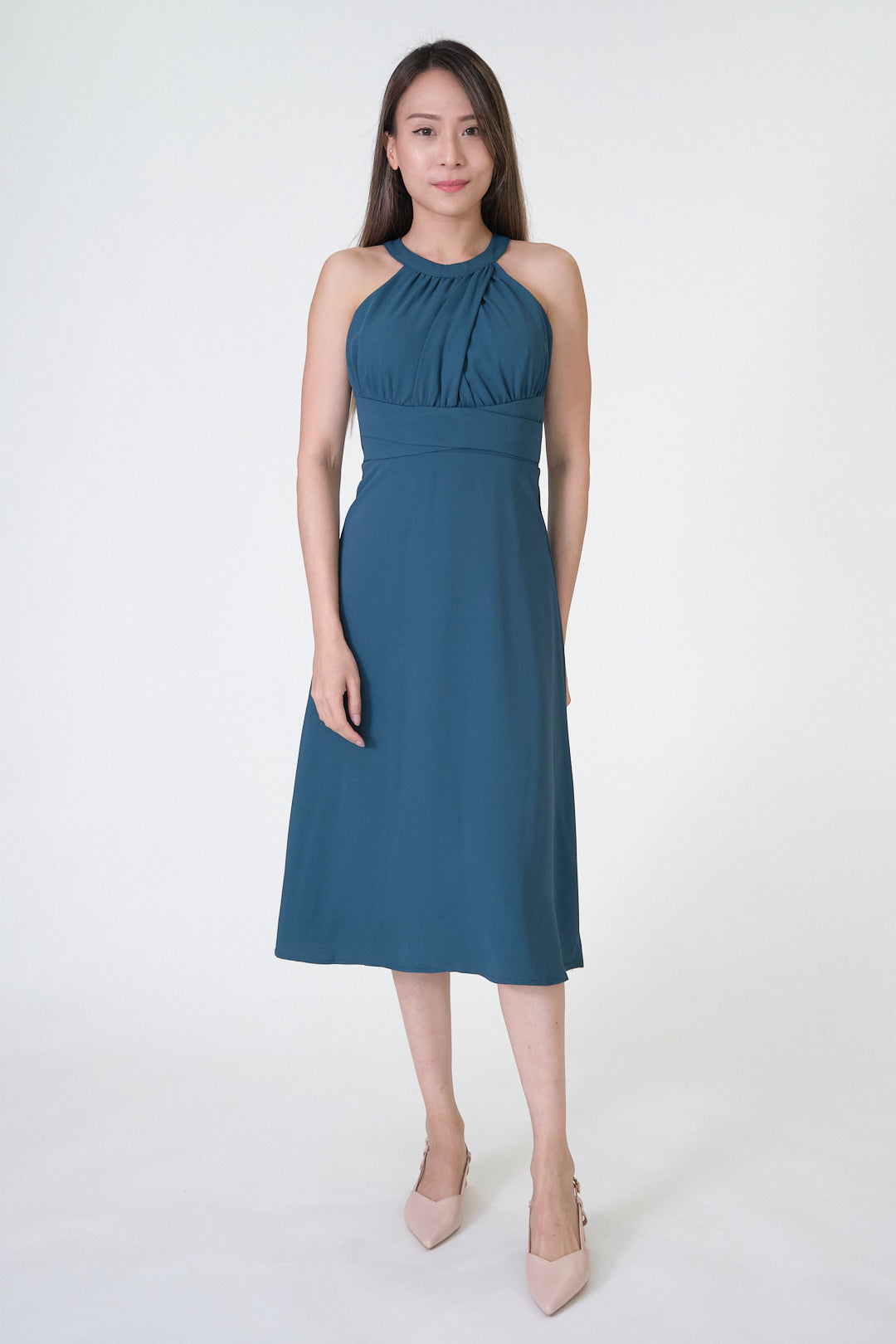 Chixxie Scarlett Halter Midi Dress (Dark Green)