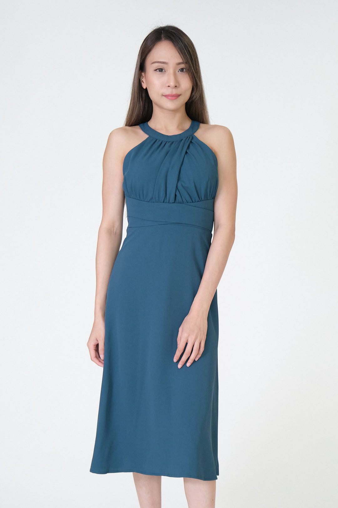 Chixxie Scarlett Halter Midi Dress (Dark Green)