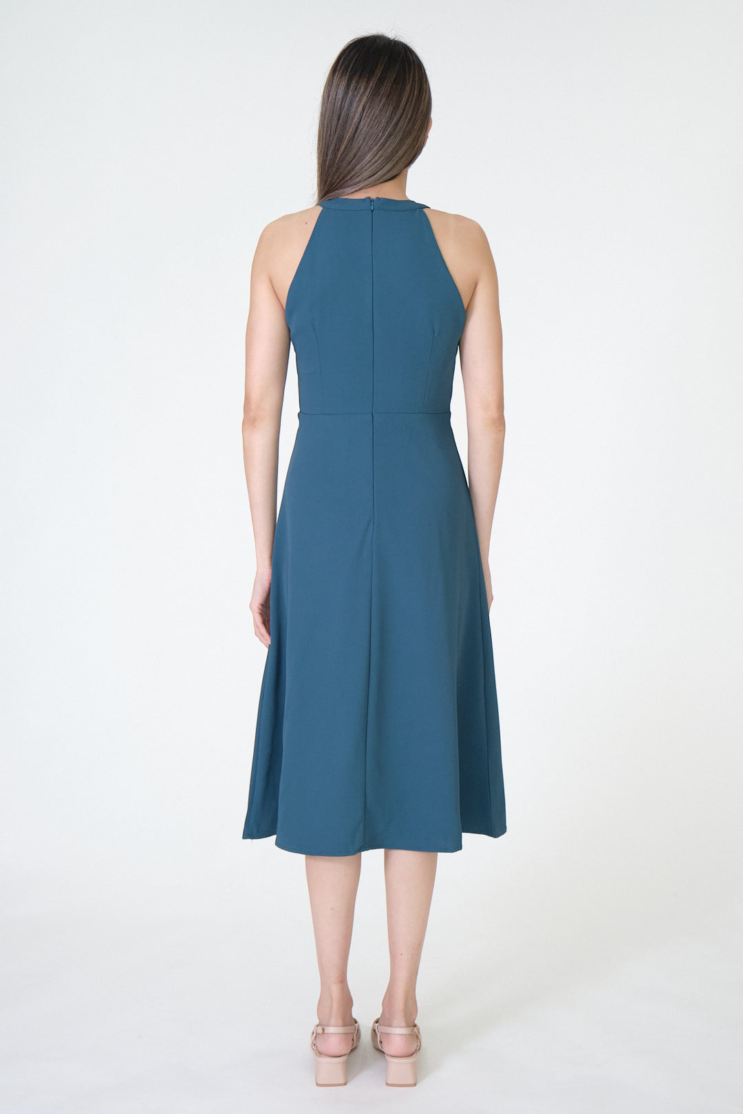 Chixxie Scarlett Halter Midi Dress (Dark Green)