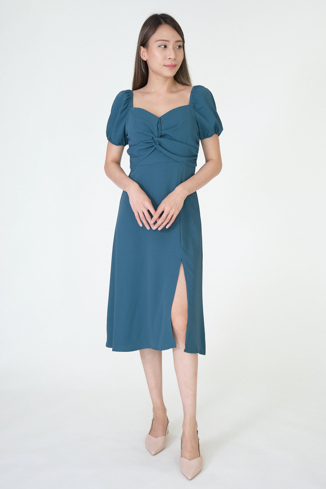 Chixxie Tiana Midi Dress (Dark Green)