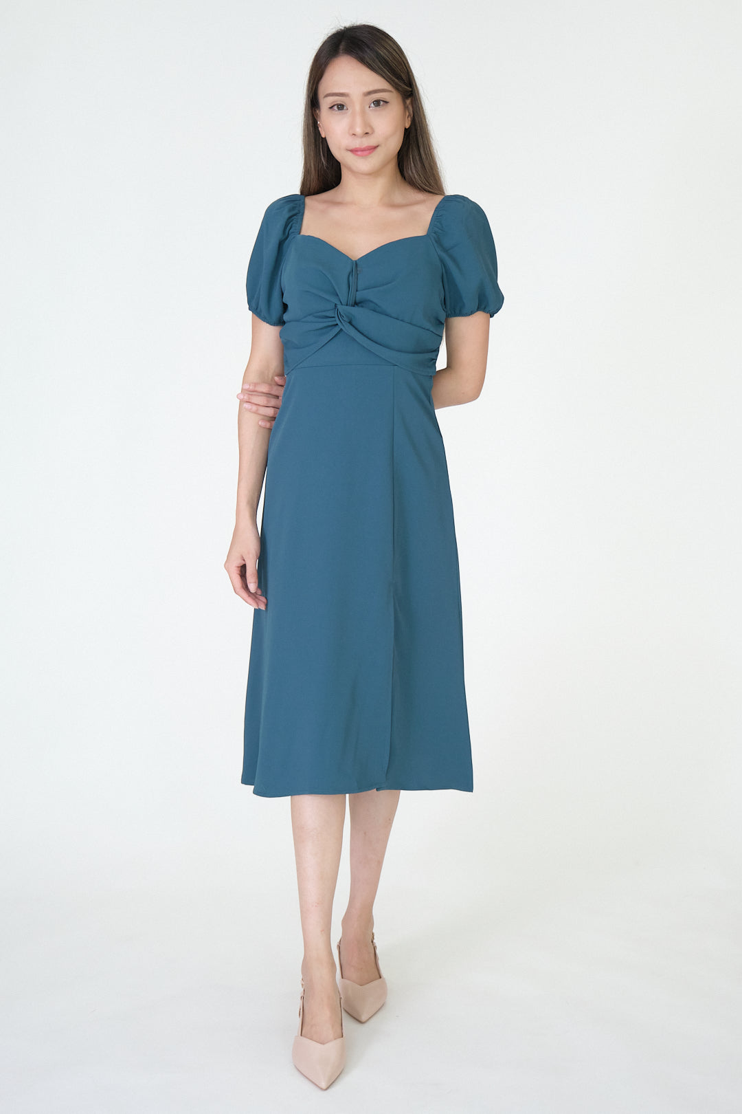 Chixxie Tiana Midi Dress (Dark Green)
