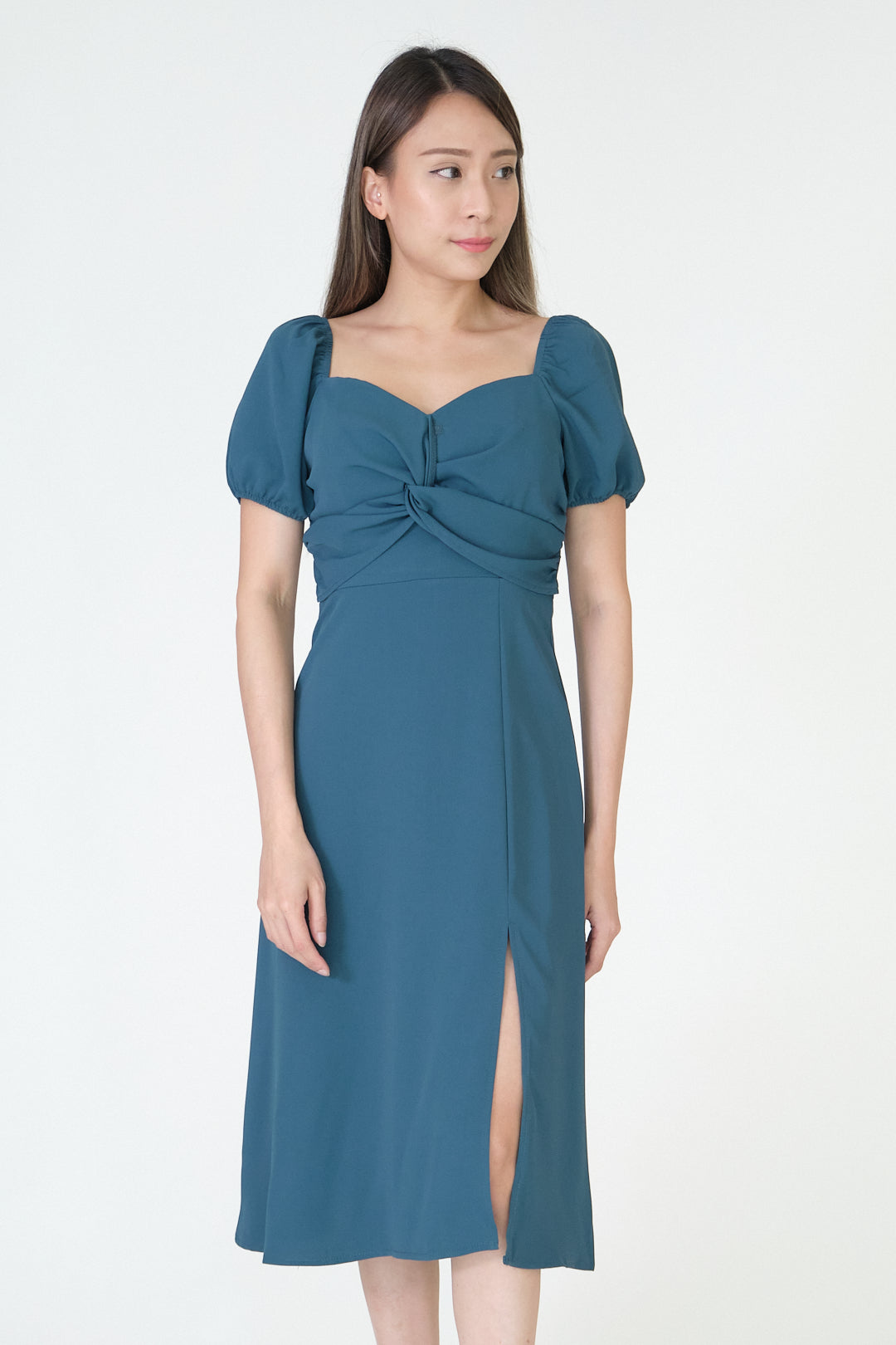 Chixxie Tiana Midi Dress (Dark Green)