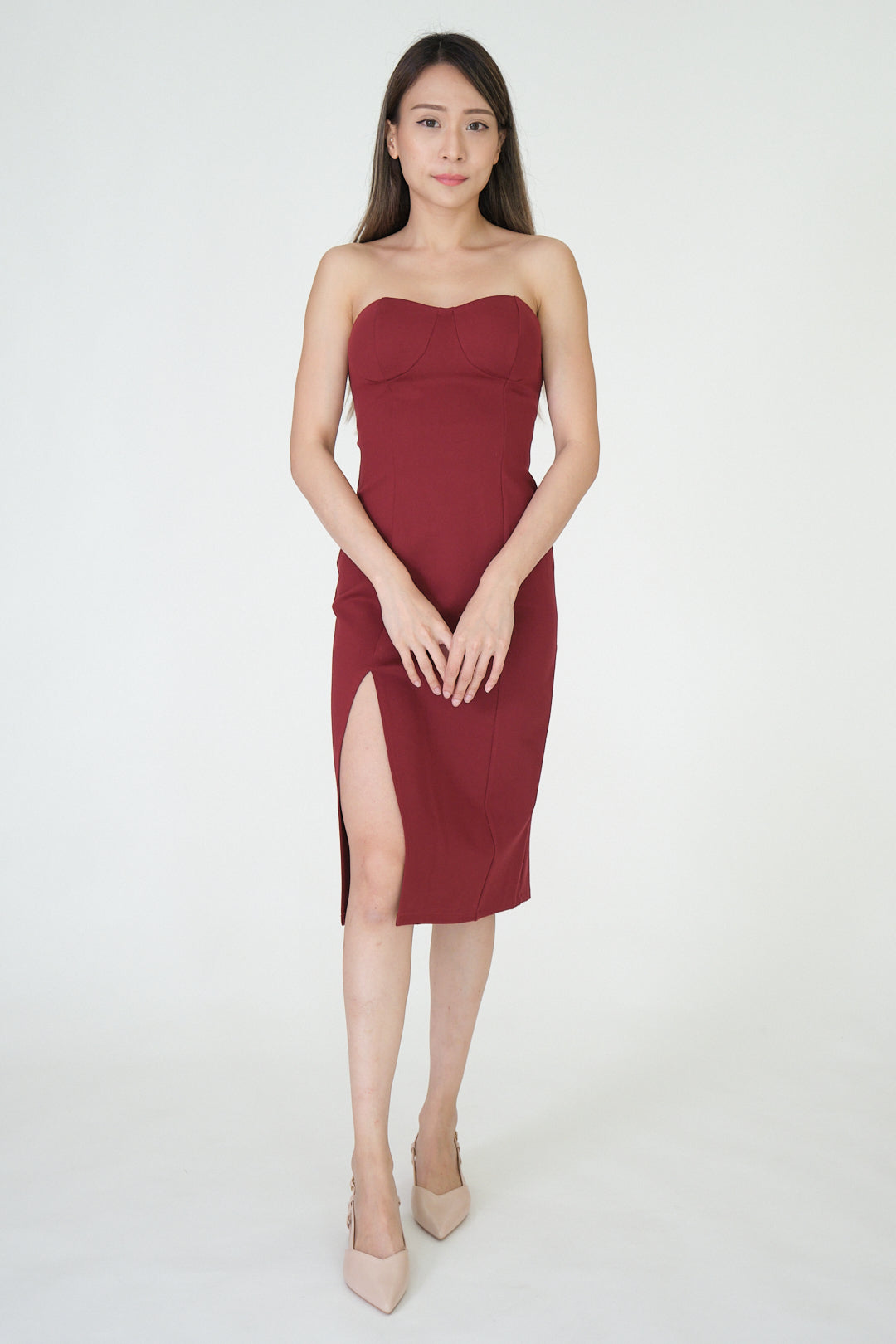 Chixxie Selena Slit Dress (Red)
