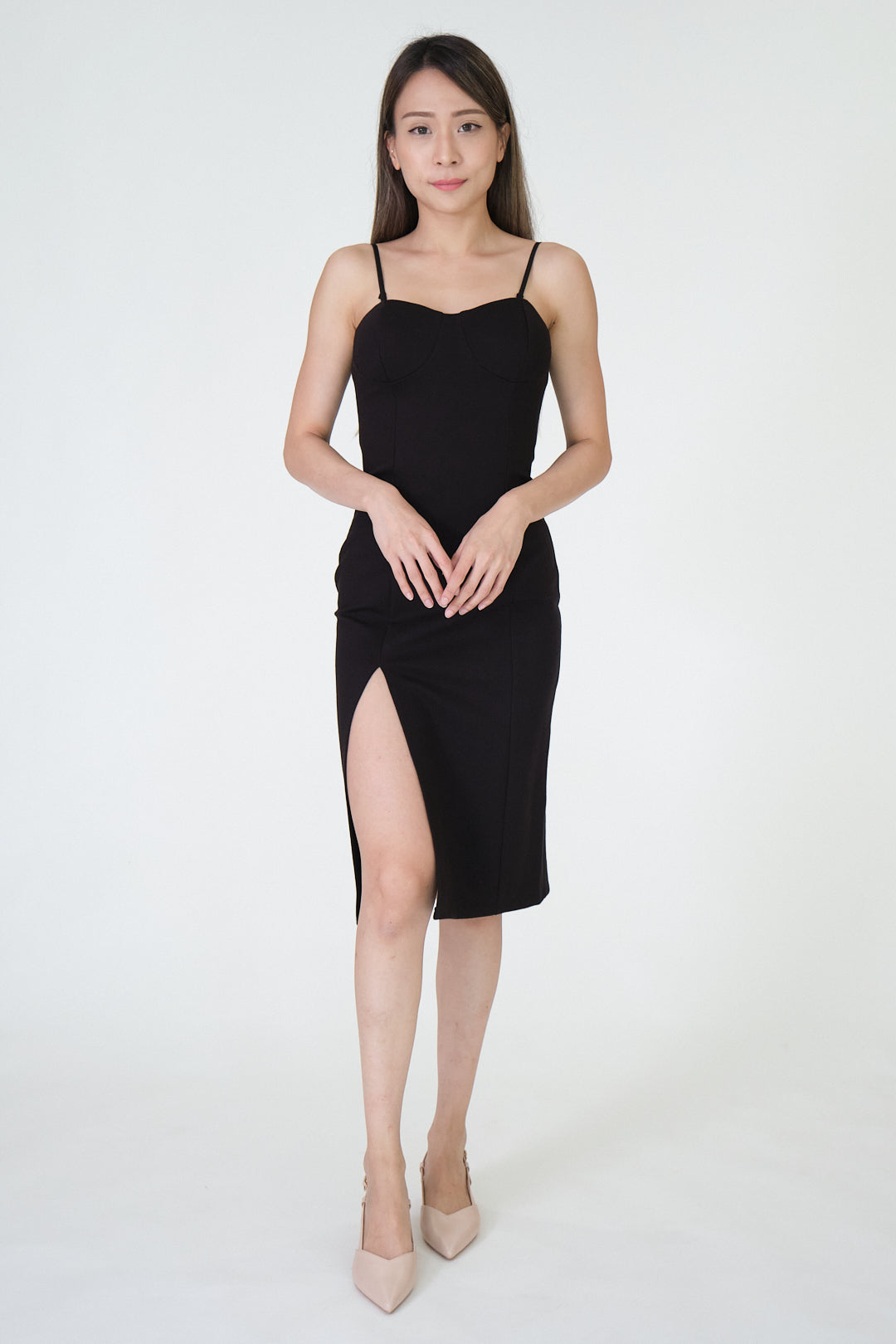 Chixxie Selena Slit Dress (Black)