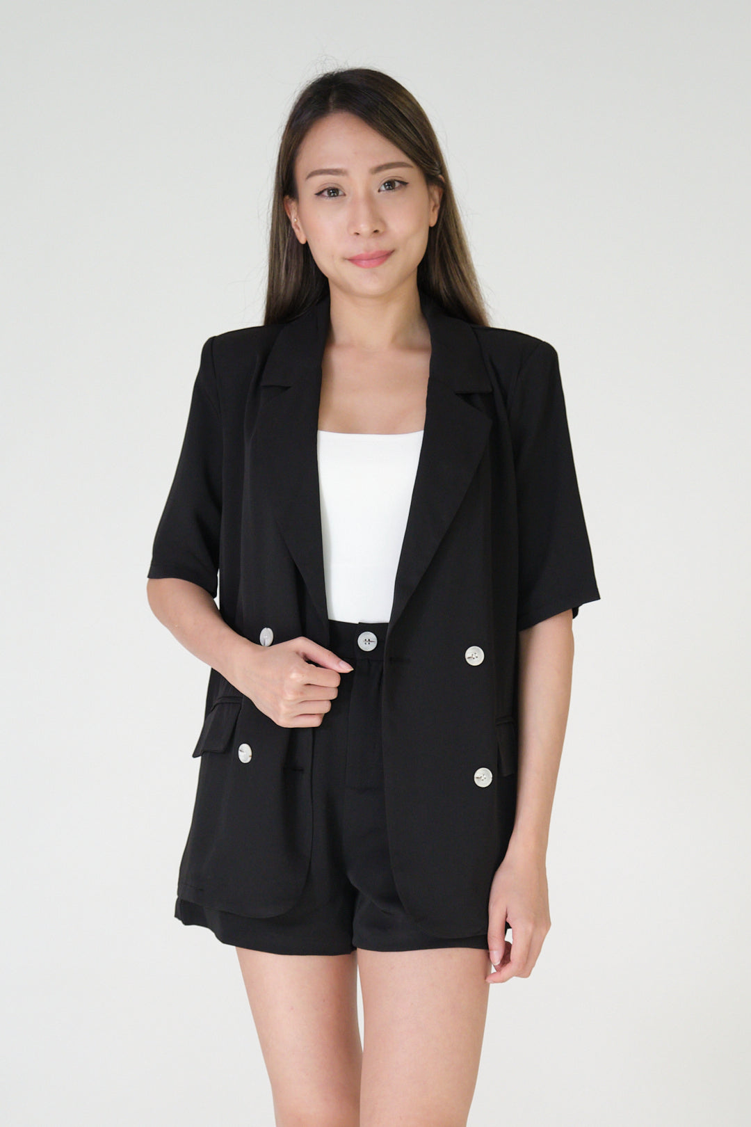 Chixxie Paris Blazer Two-Piece Set (Black)